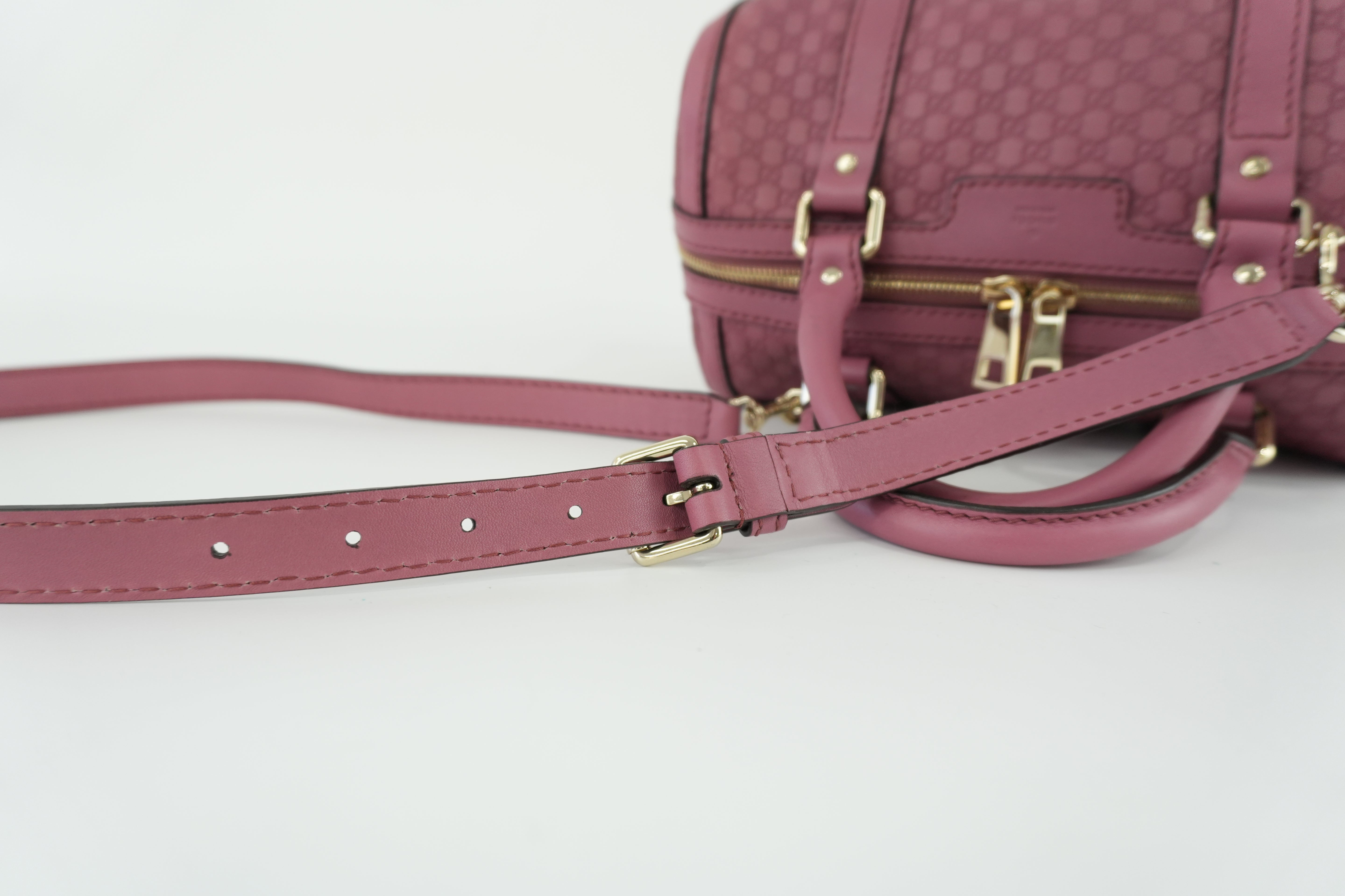 Gucci Microguccisima Shoulder Bag Leather Pink Used