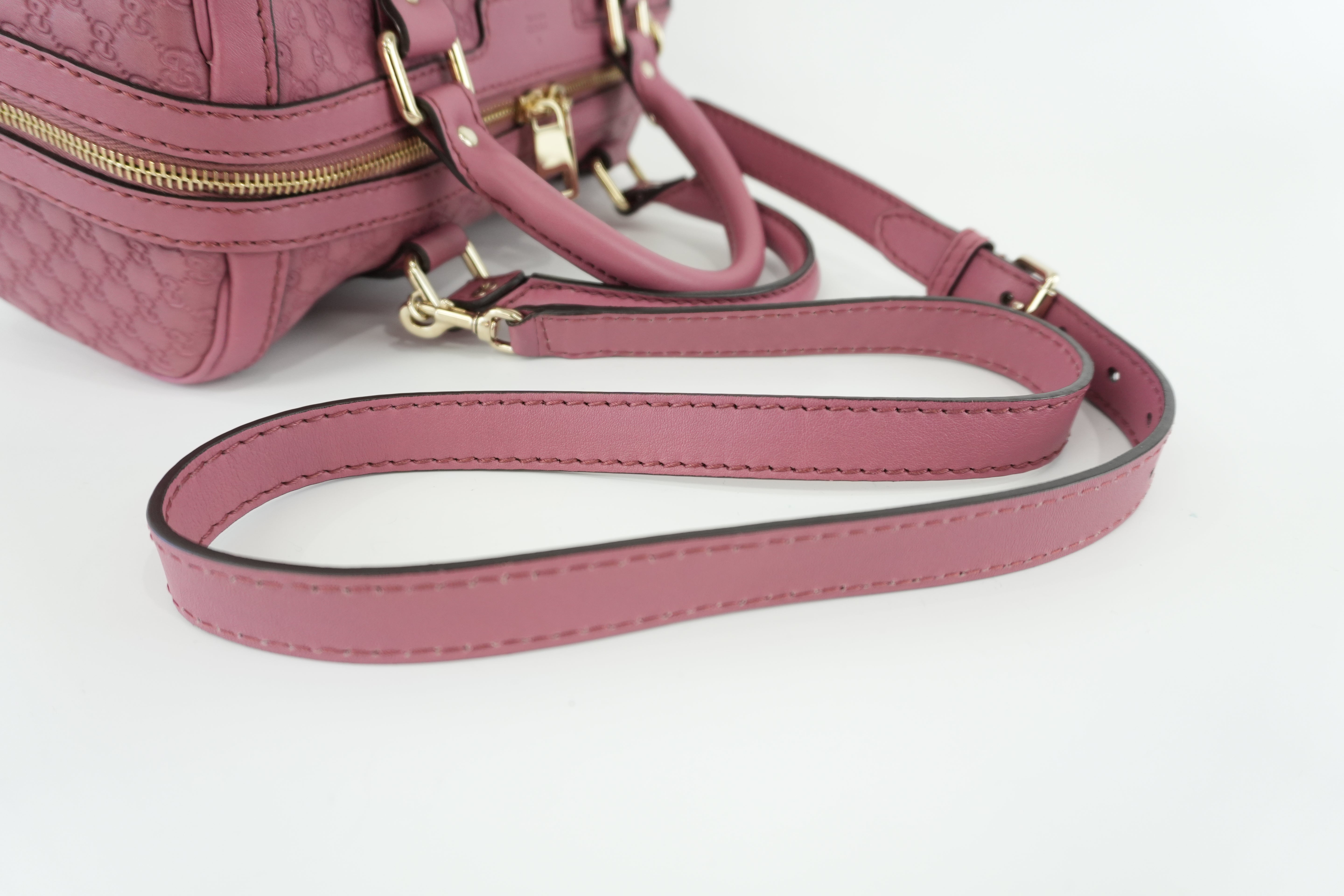 Gucci Microguccisima Shoulder Bag Leather Pink Used