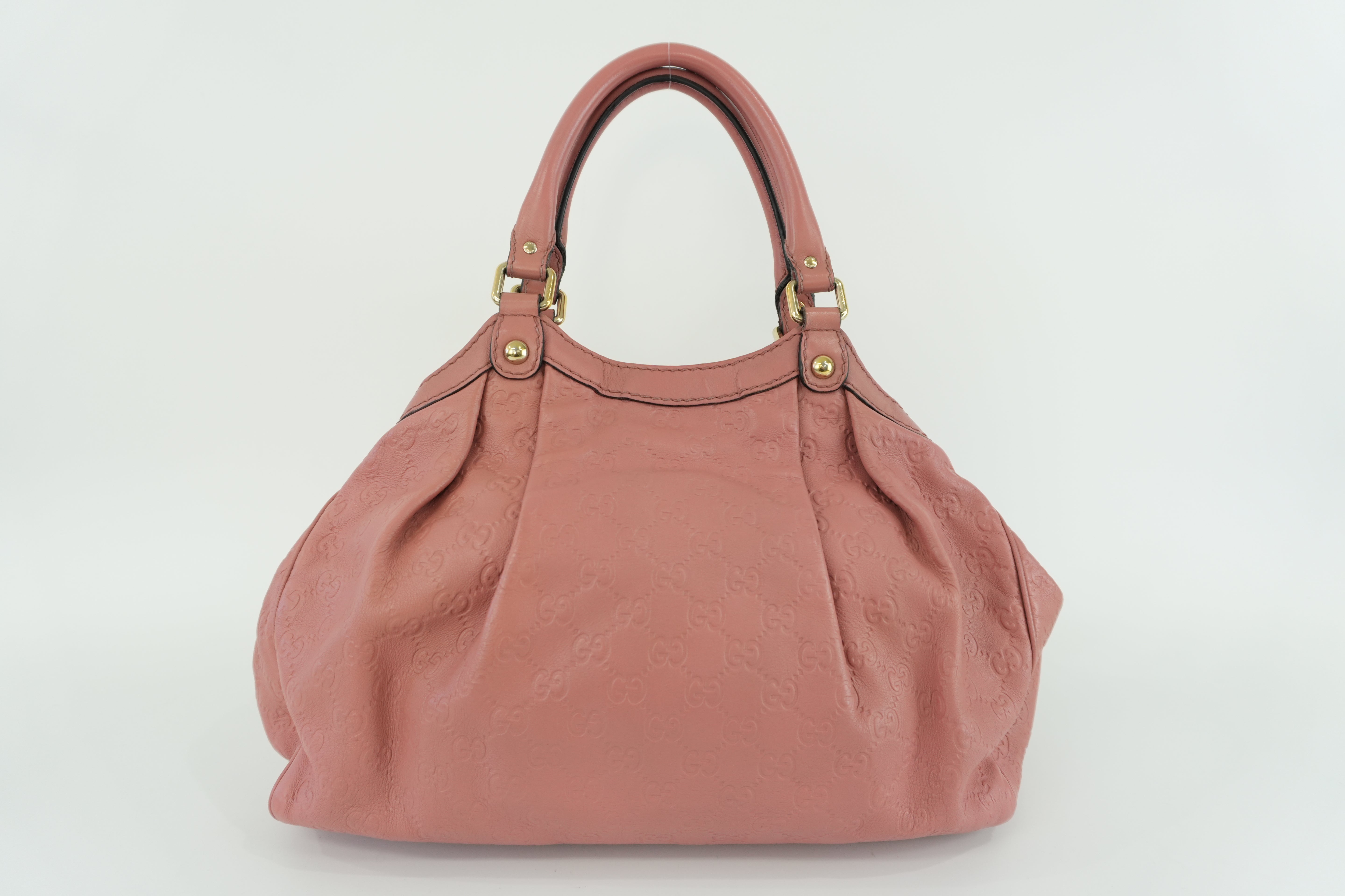 Gucci Sukey Guccisima Shoulder Bag Pink Leather Used