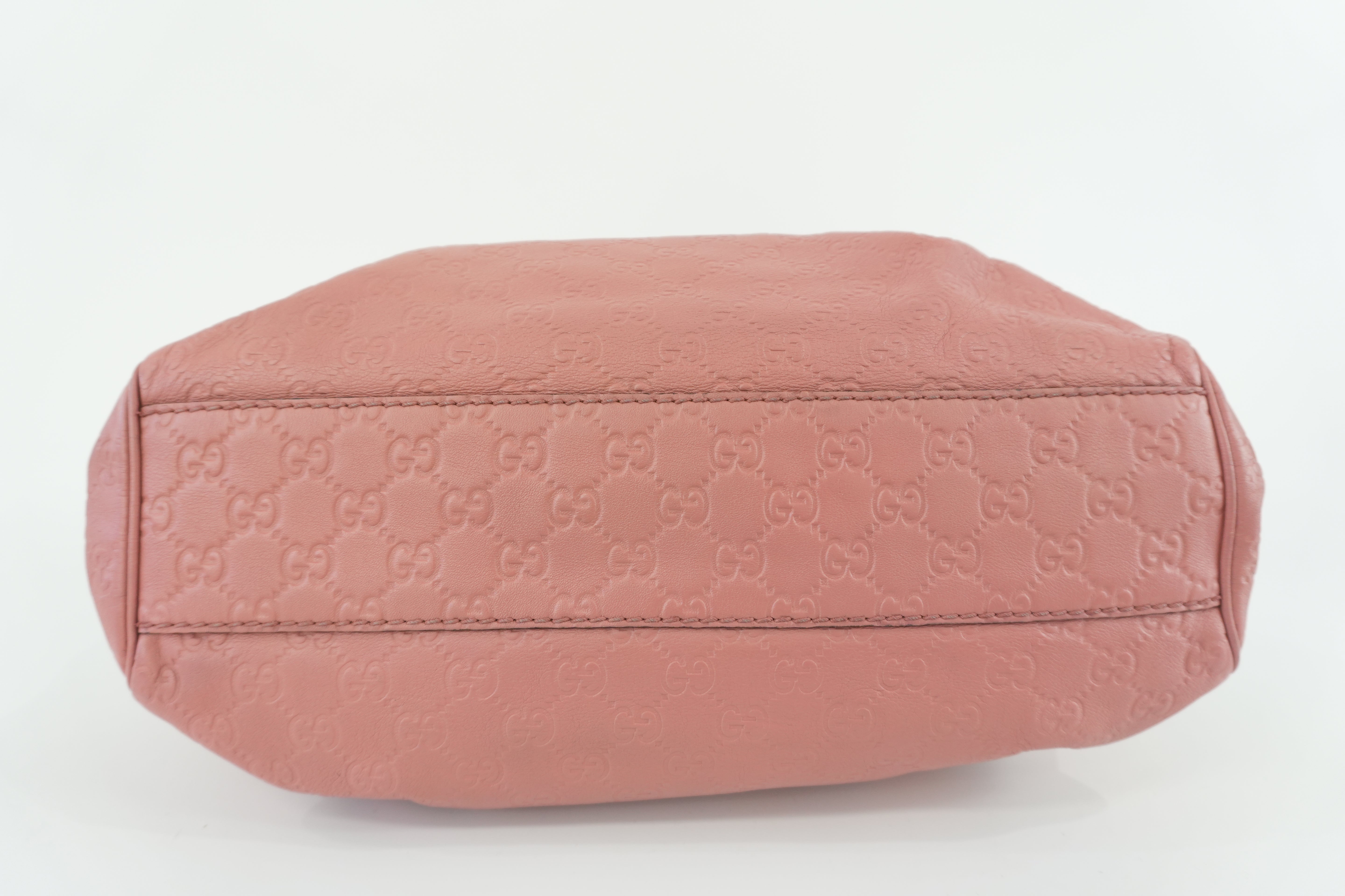 Gucci Sukey Guccisima Shoulder Bag Pink Leather Used