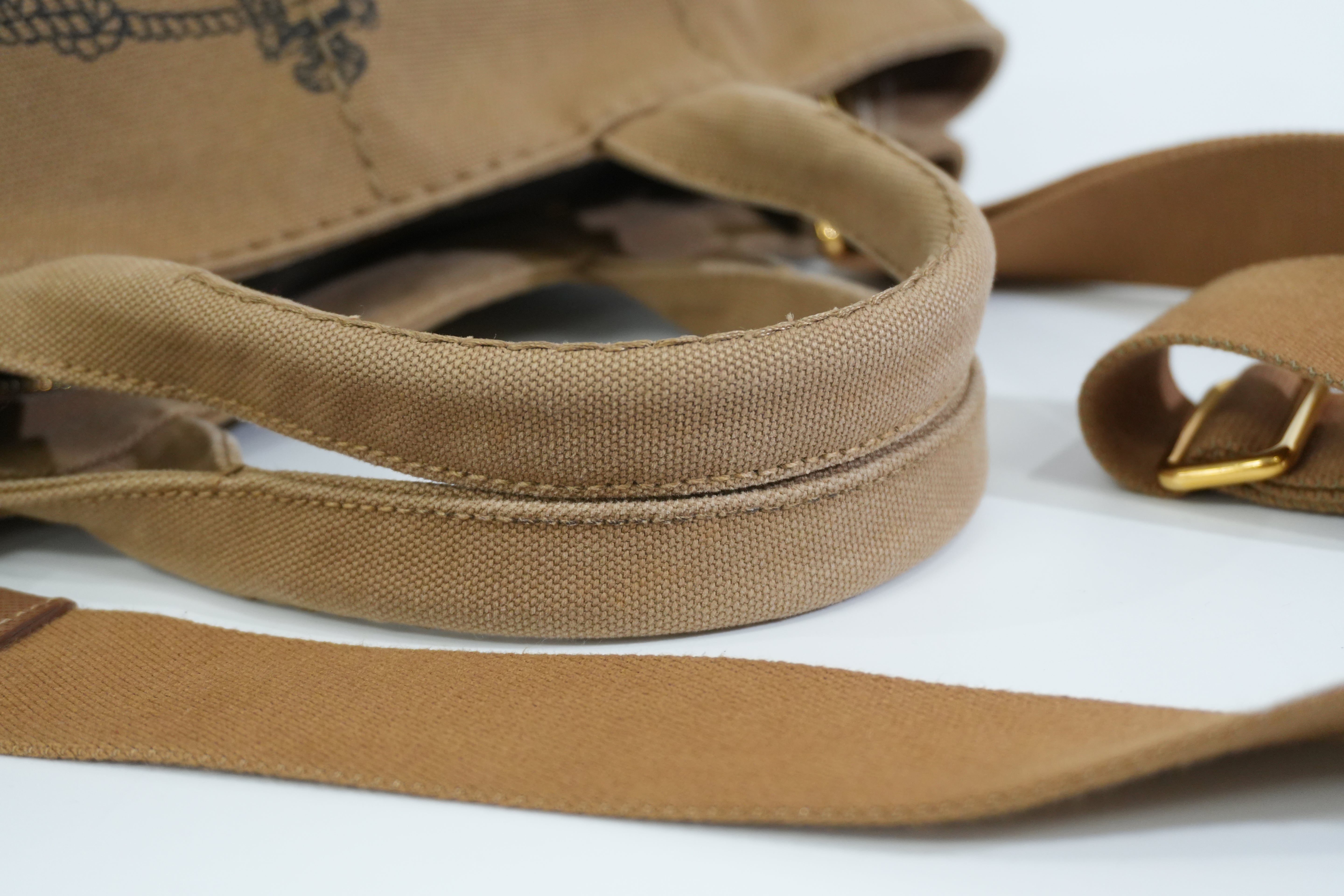 Pre-owned Prada Two Way Canapa Shoulder Bag Brown