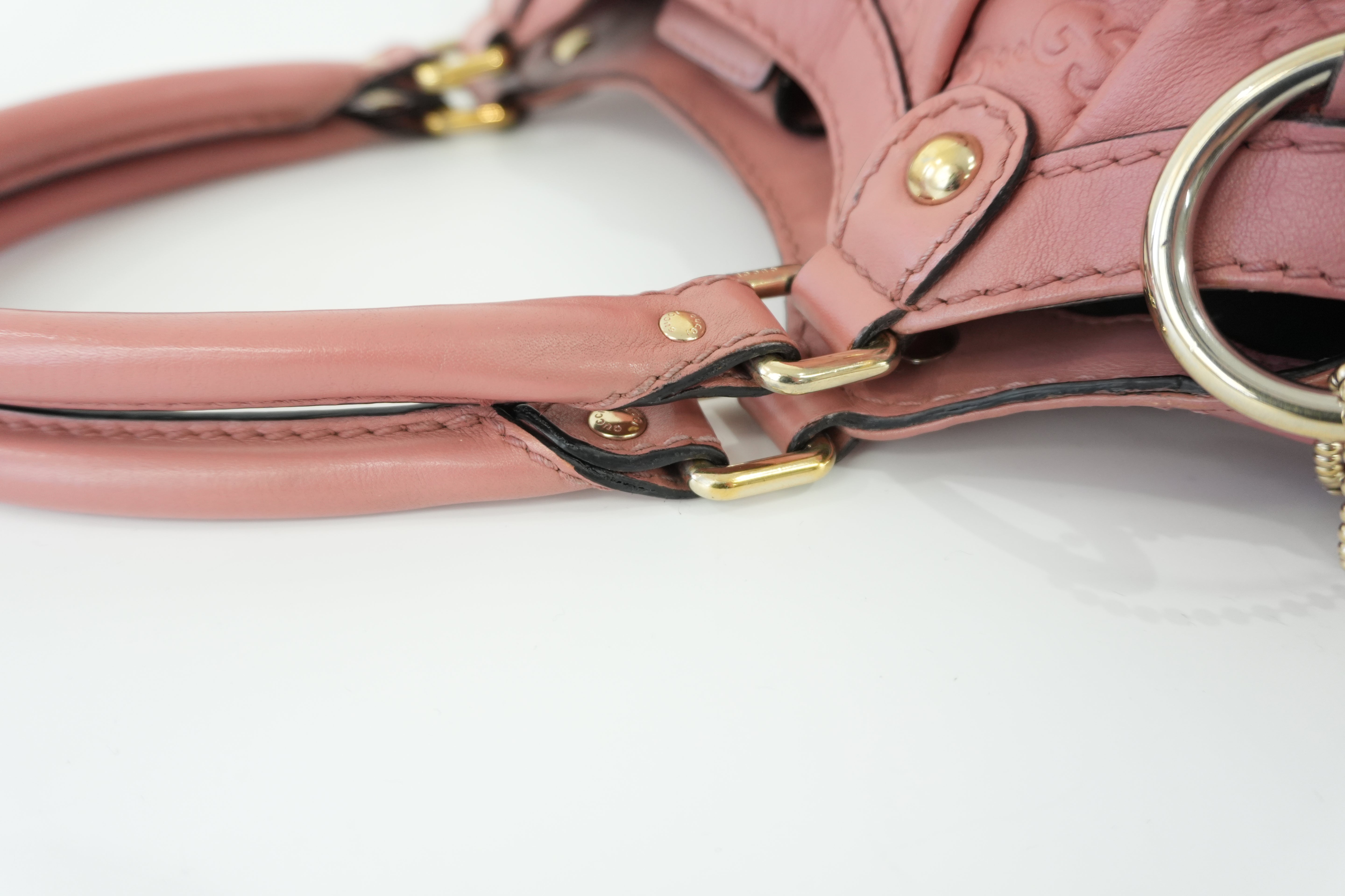 Gucci Sukey Guccisima Shoulder Bag Pink Leather Used