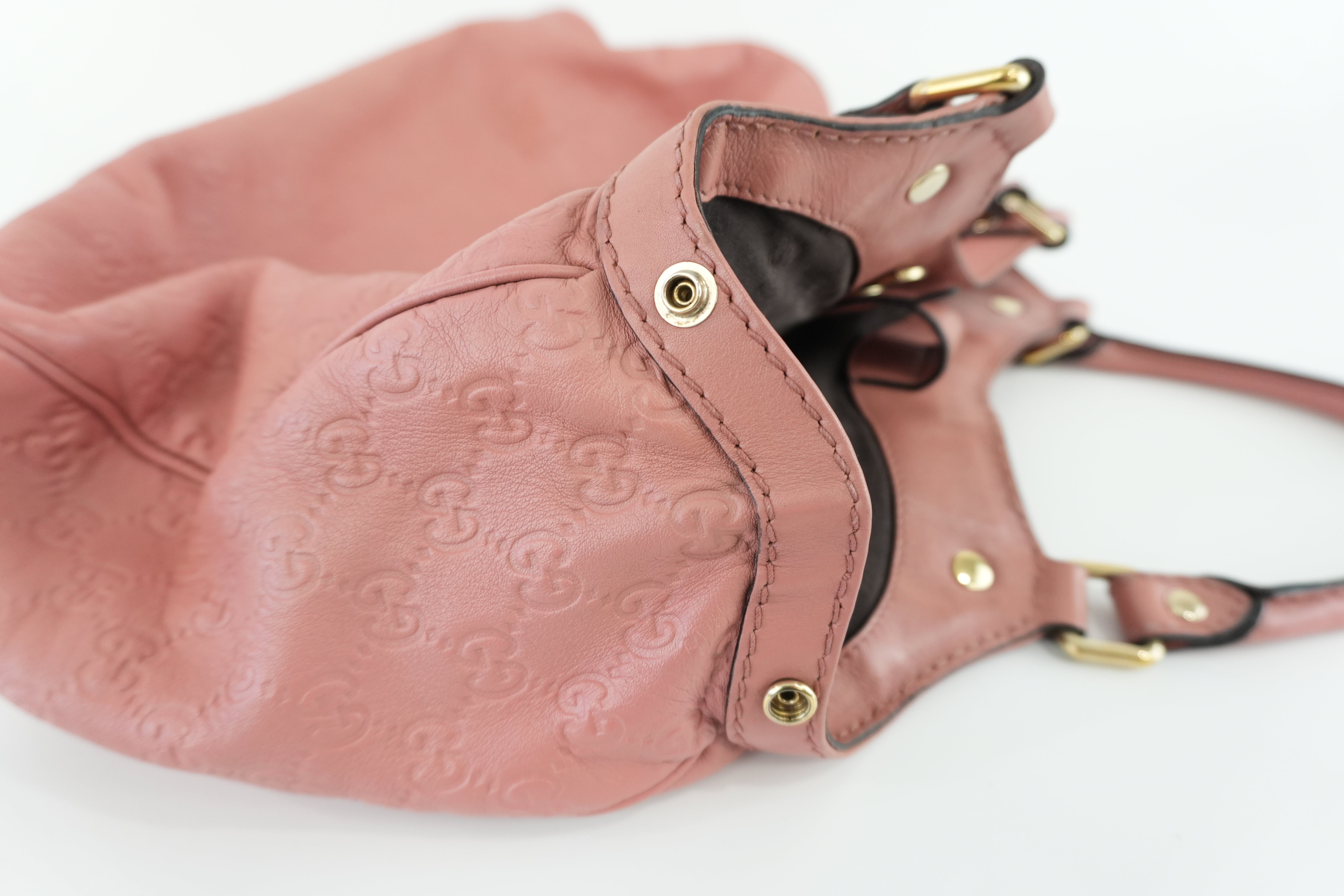 Gucci Sukey Guccisima Shoulder Bag Pink Leather Used