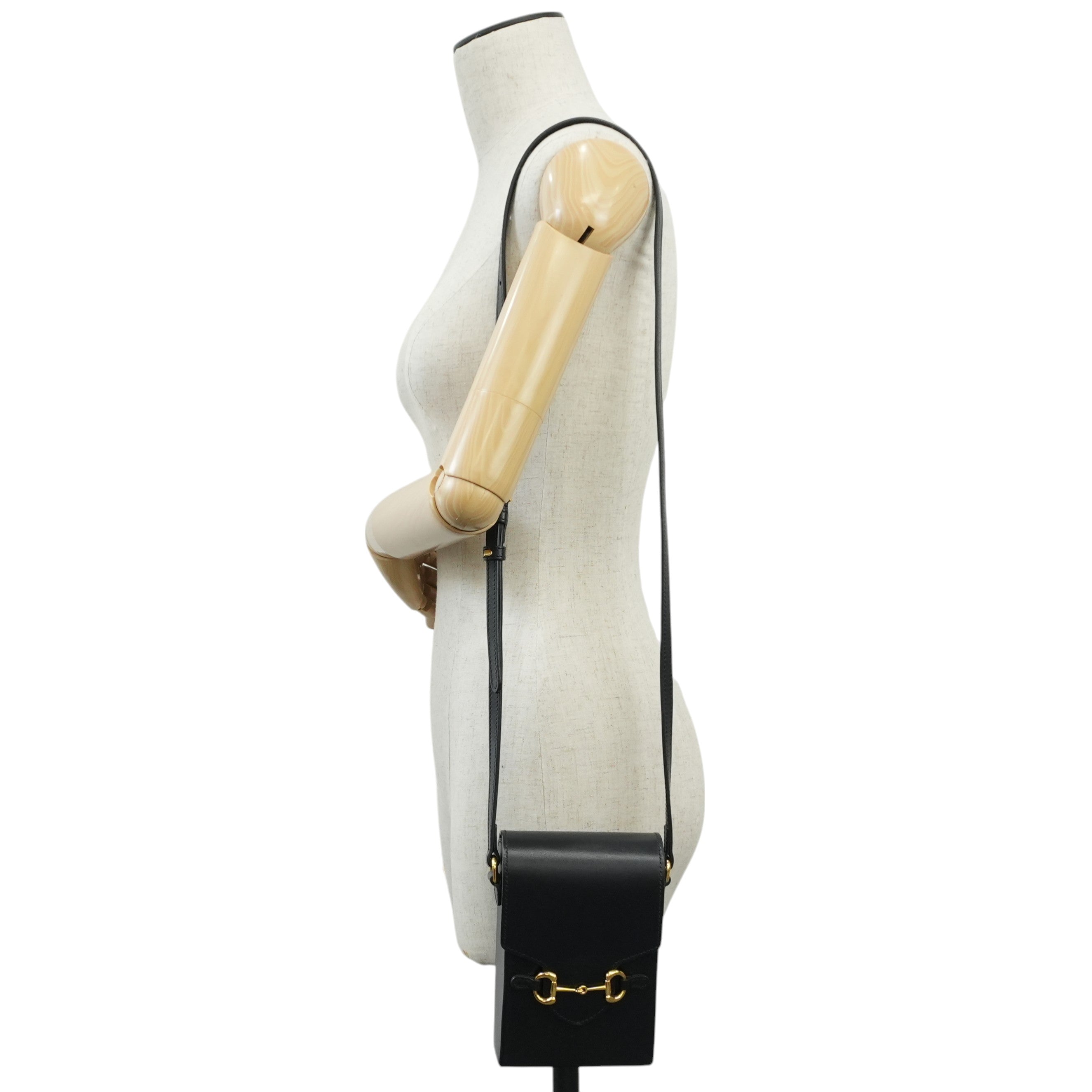 Gucci Horsebit Shoulder Bag Black Used
