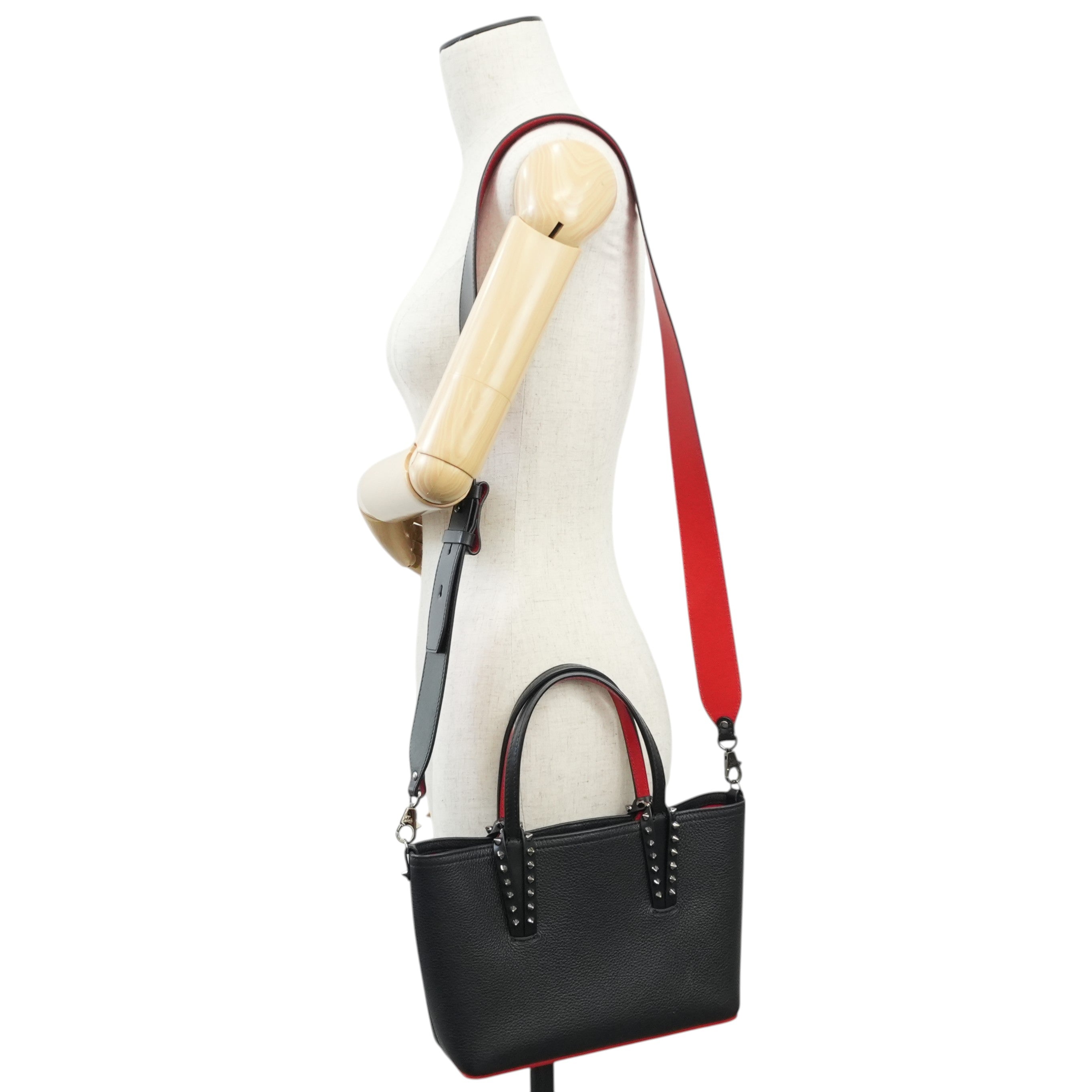 Christian Louboutin Small Cabata Two Way Shoulder Bag Black Used