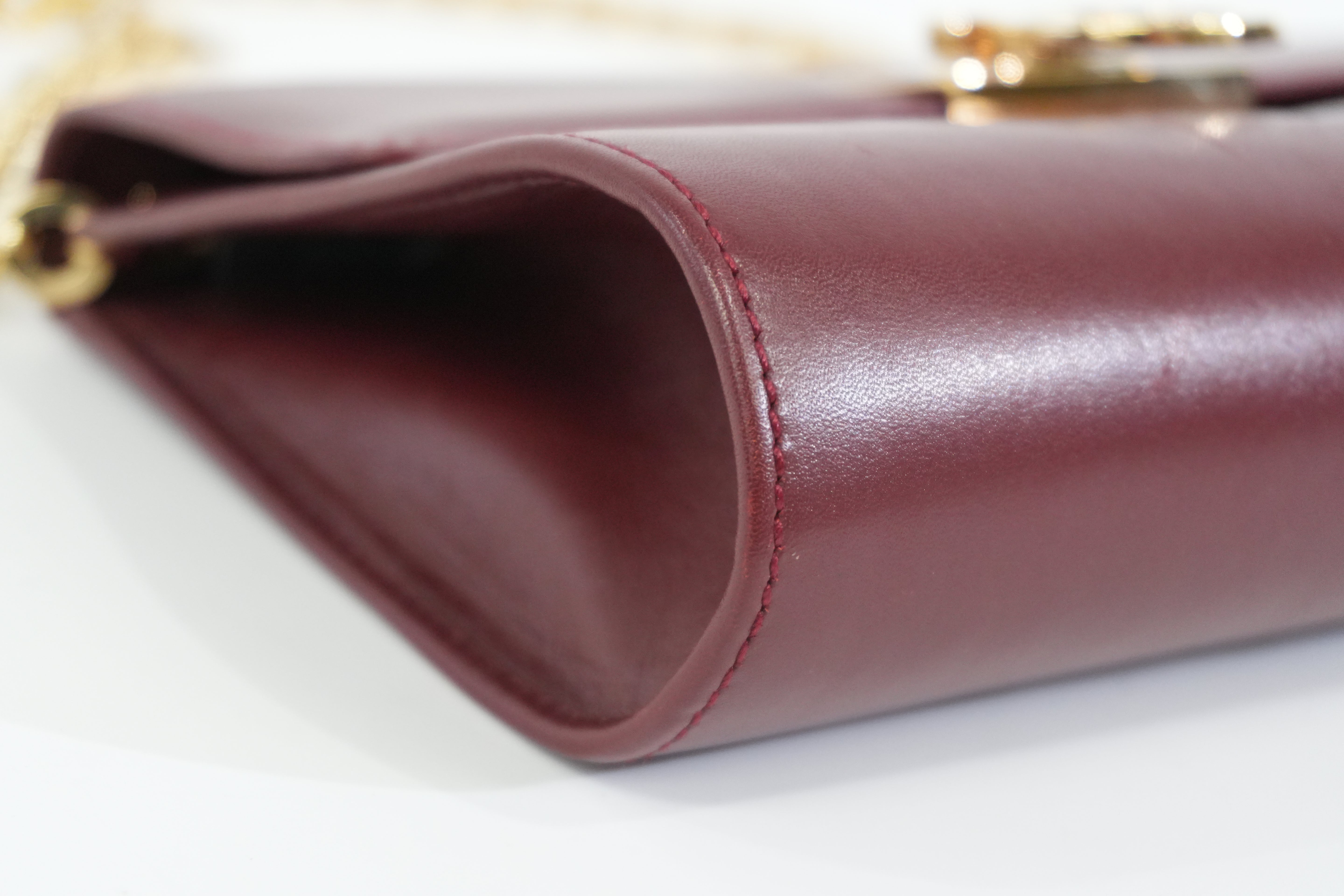 Pre-owned Salvatore Ferragamo Wallet on Chain Burgundy