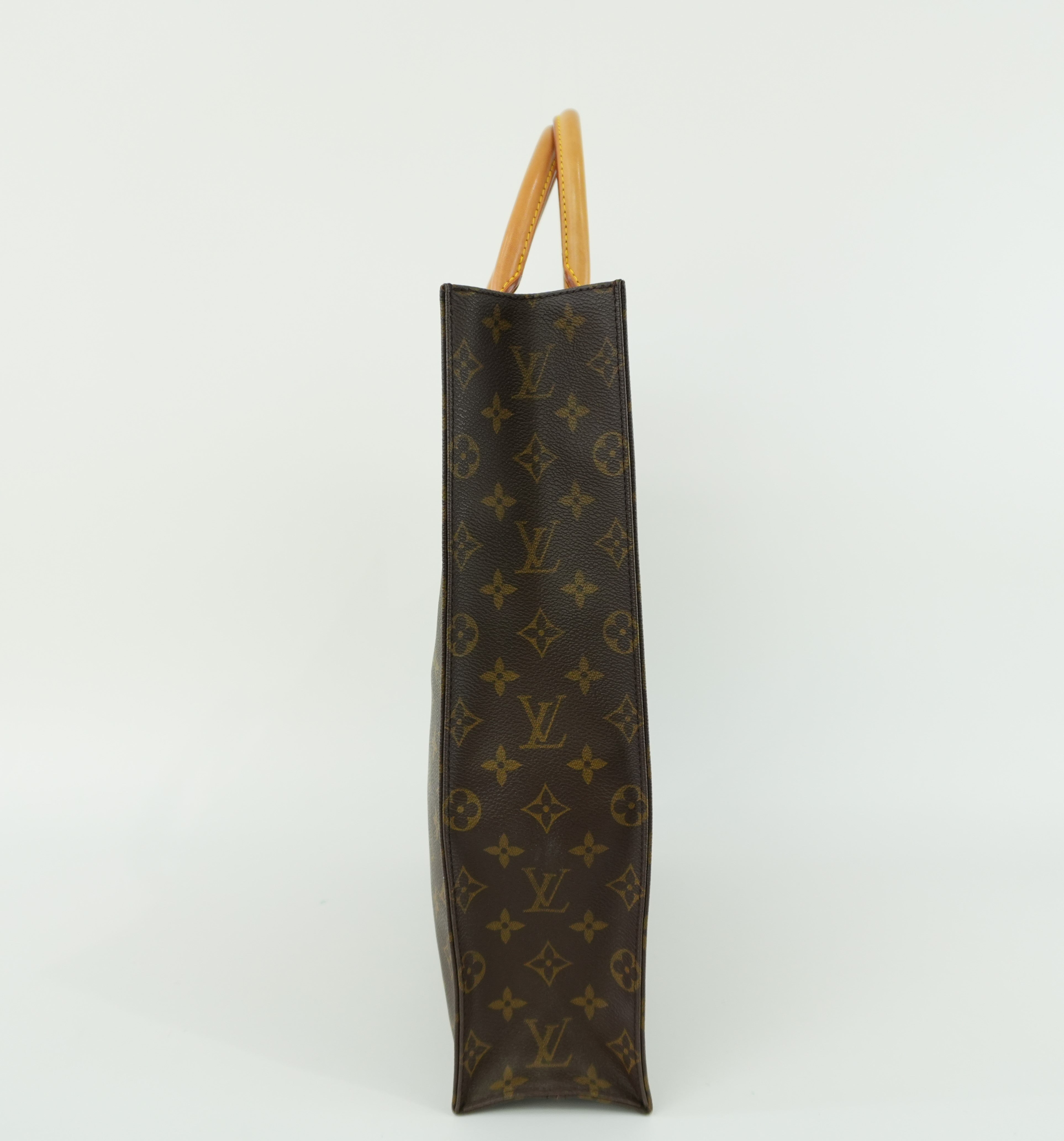 Louis Vuitton Monogram Sac Plat Tote Bag Used