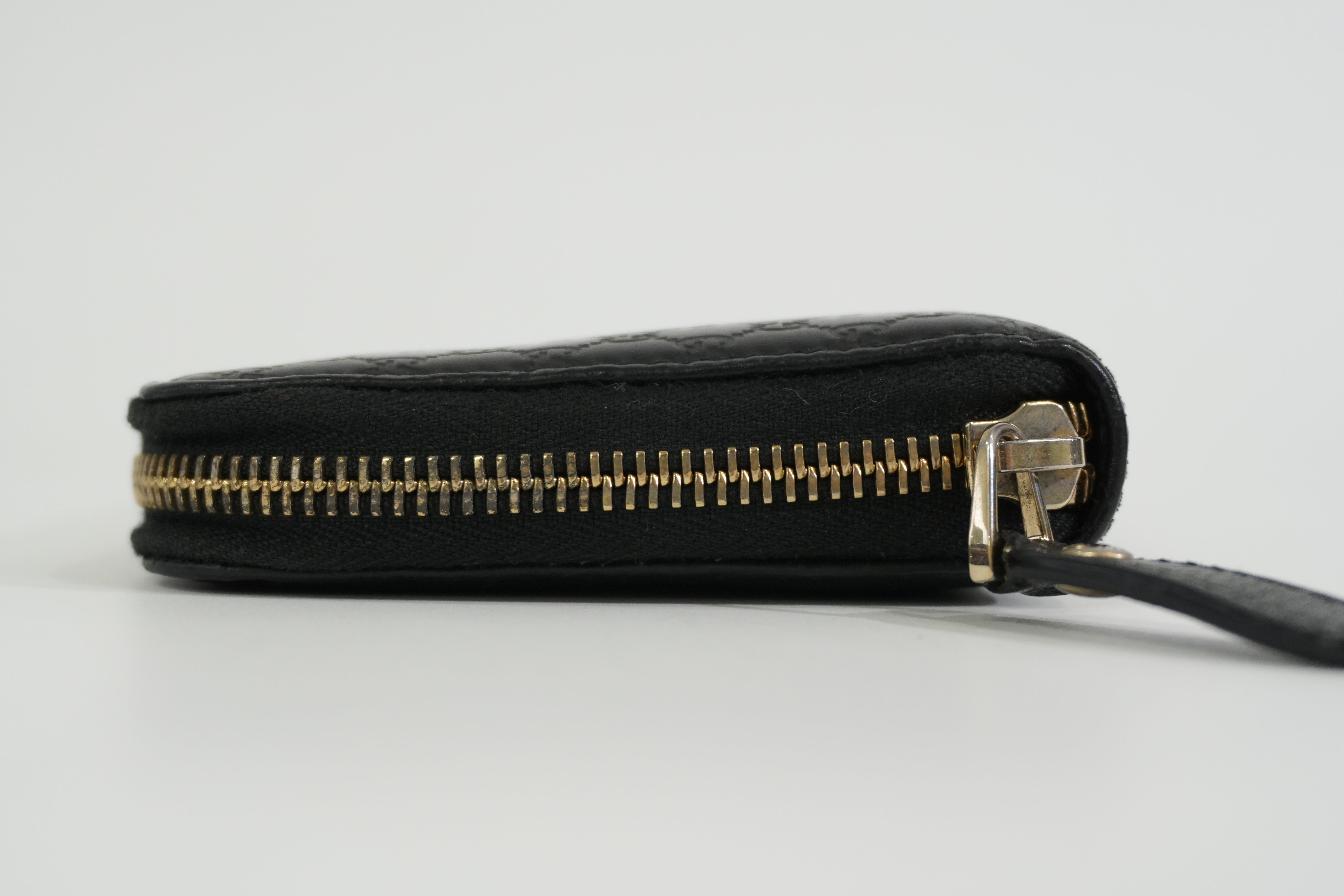 Pre-owned Gucci Microguccisima Zippy Long Wallet Black