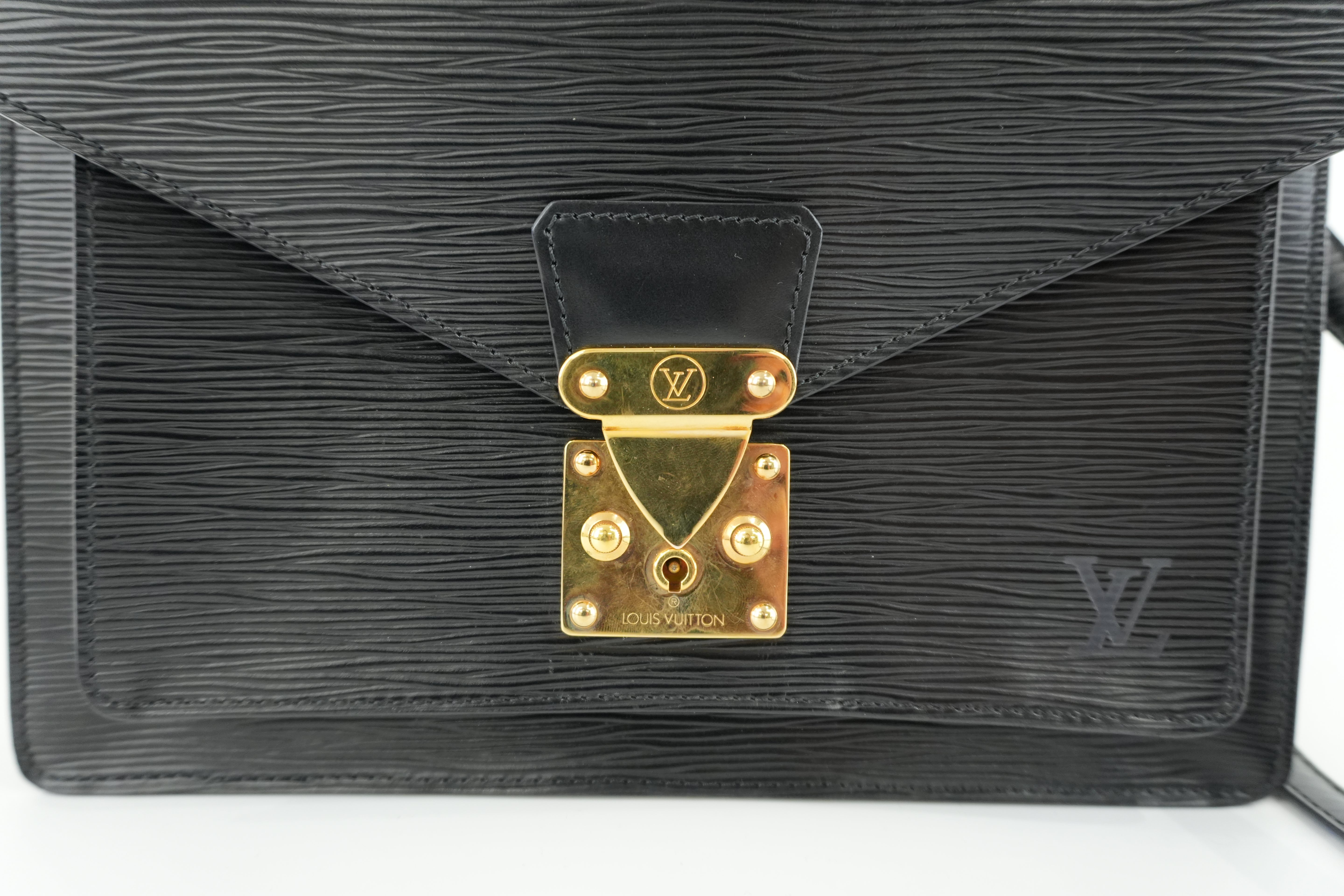 Louis Vuitton Epi Monceau Shoulder Bag Black Used