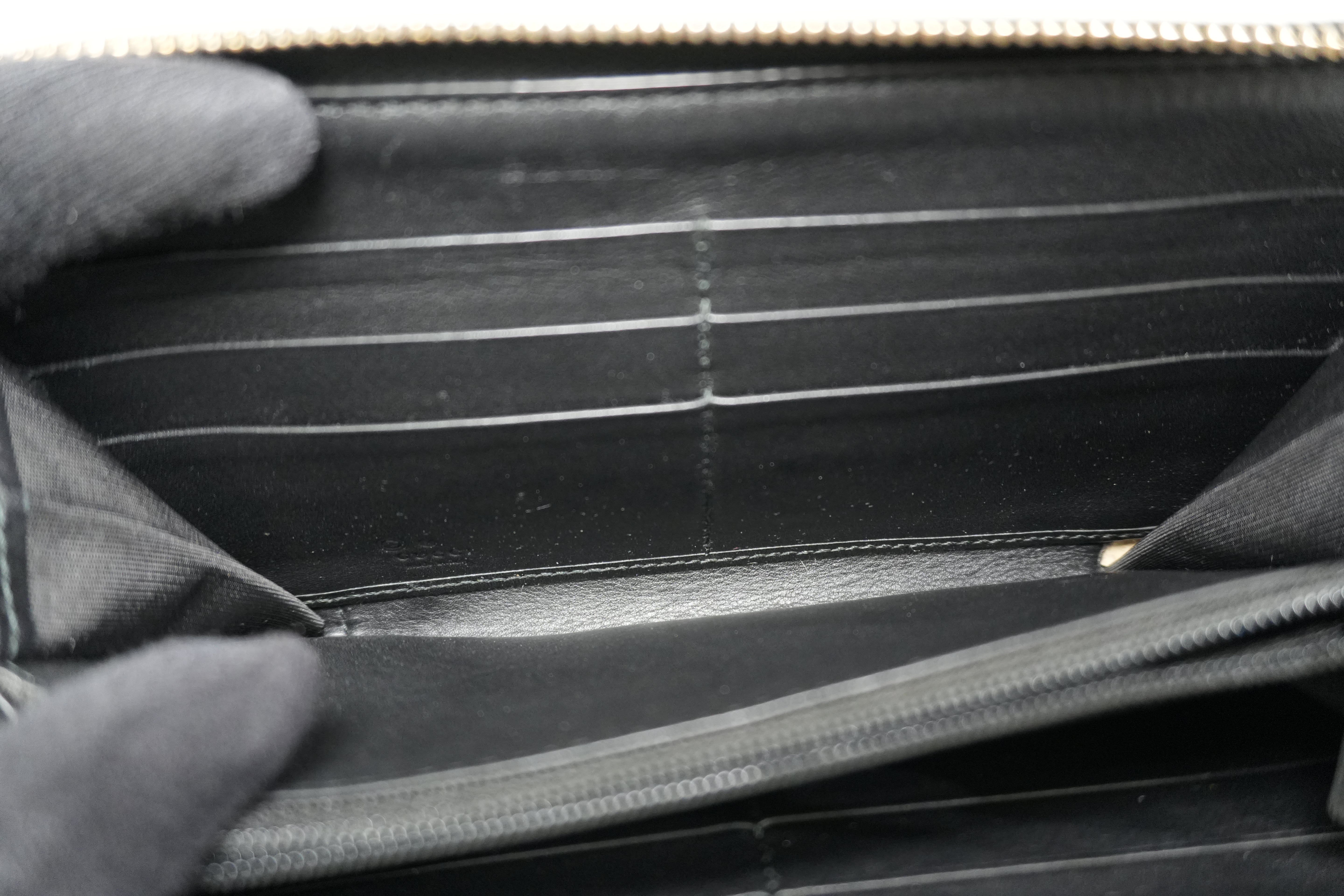 Pre-owned Gucci Microguccisima Zippy Long Wallet Black