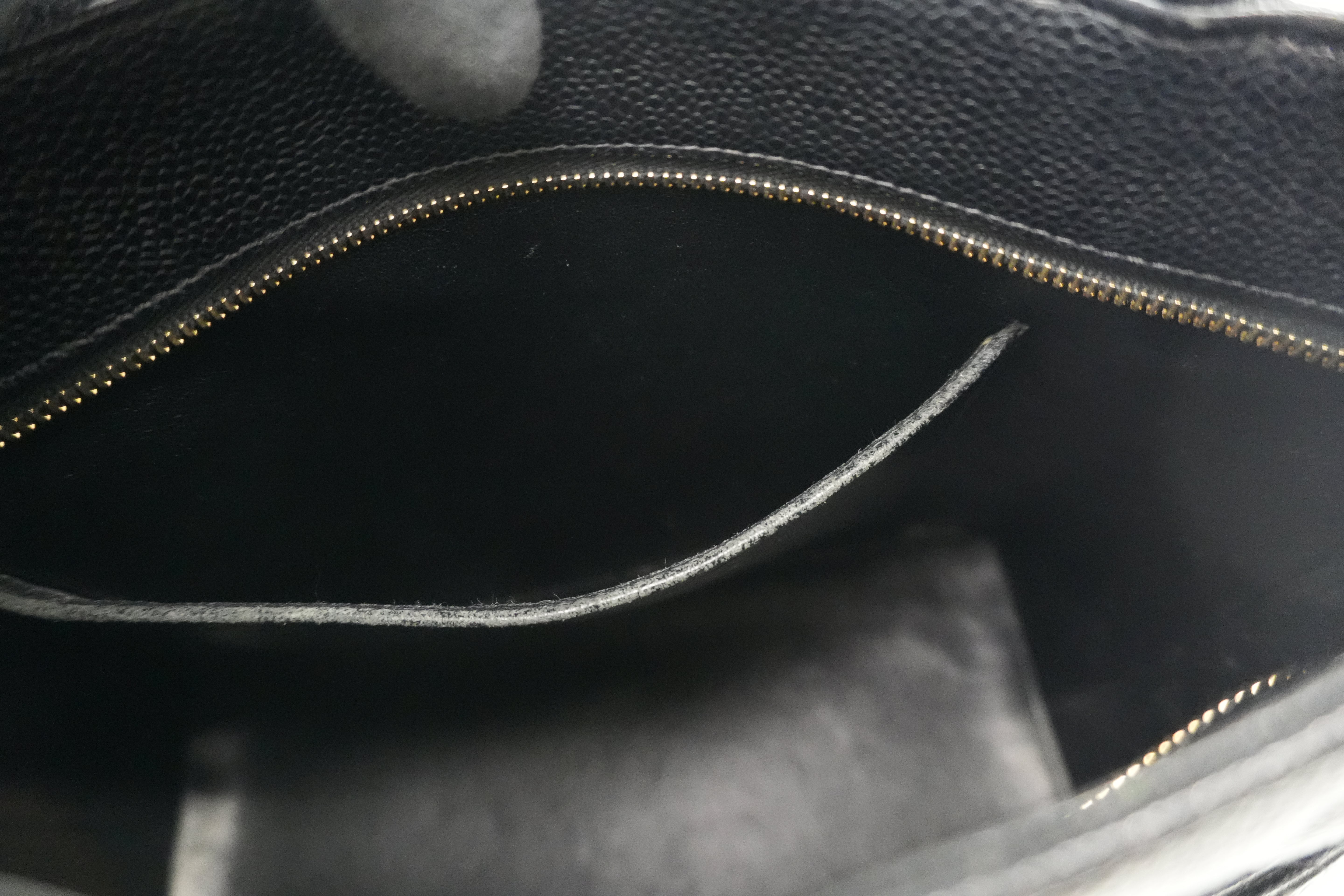 Chanel Medallion Caviar Tote Bag Gold Hardware Black Used