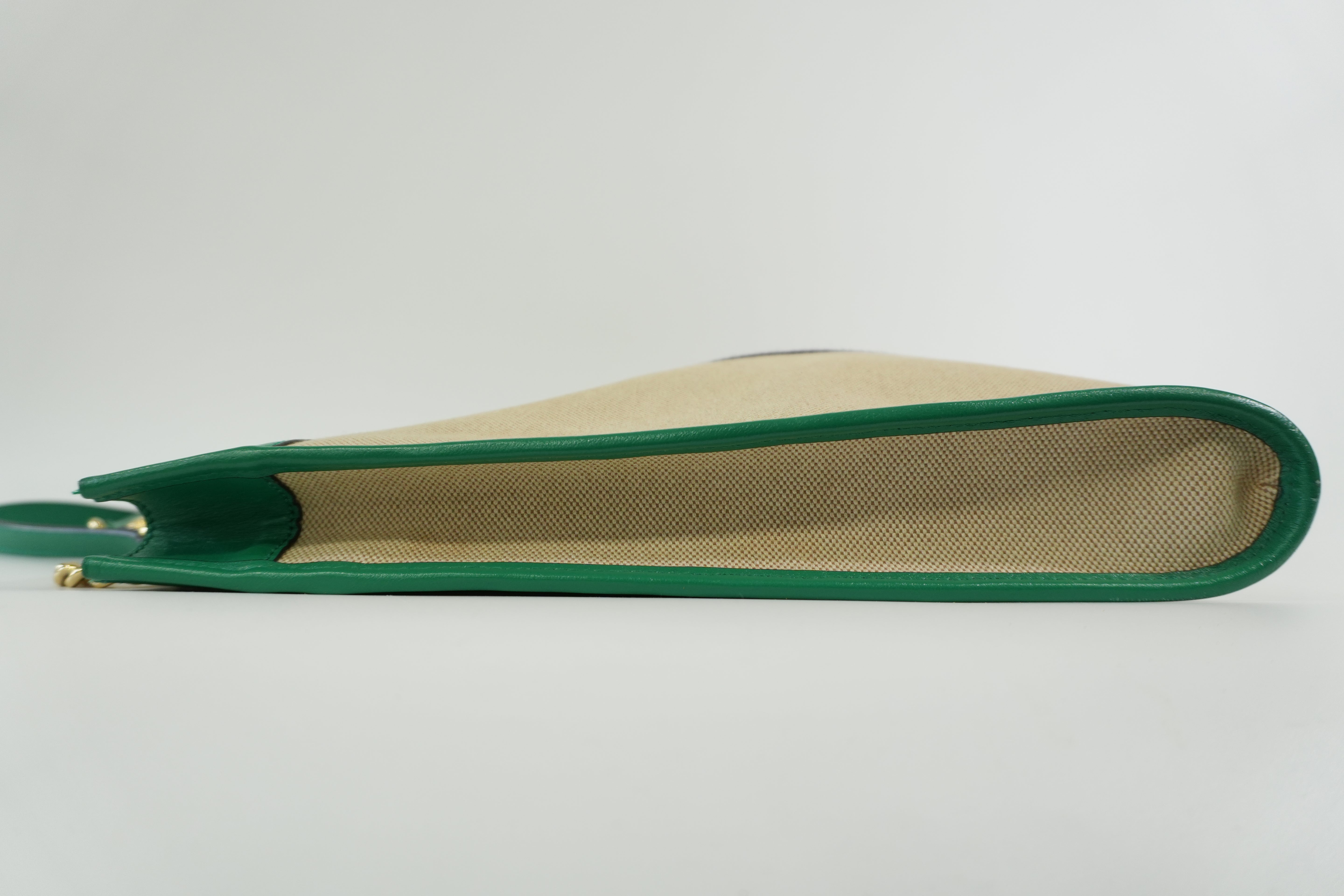 Pre-owned Gucci Rajah Tote Bag Ivory and Green