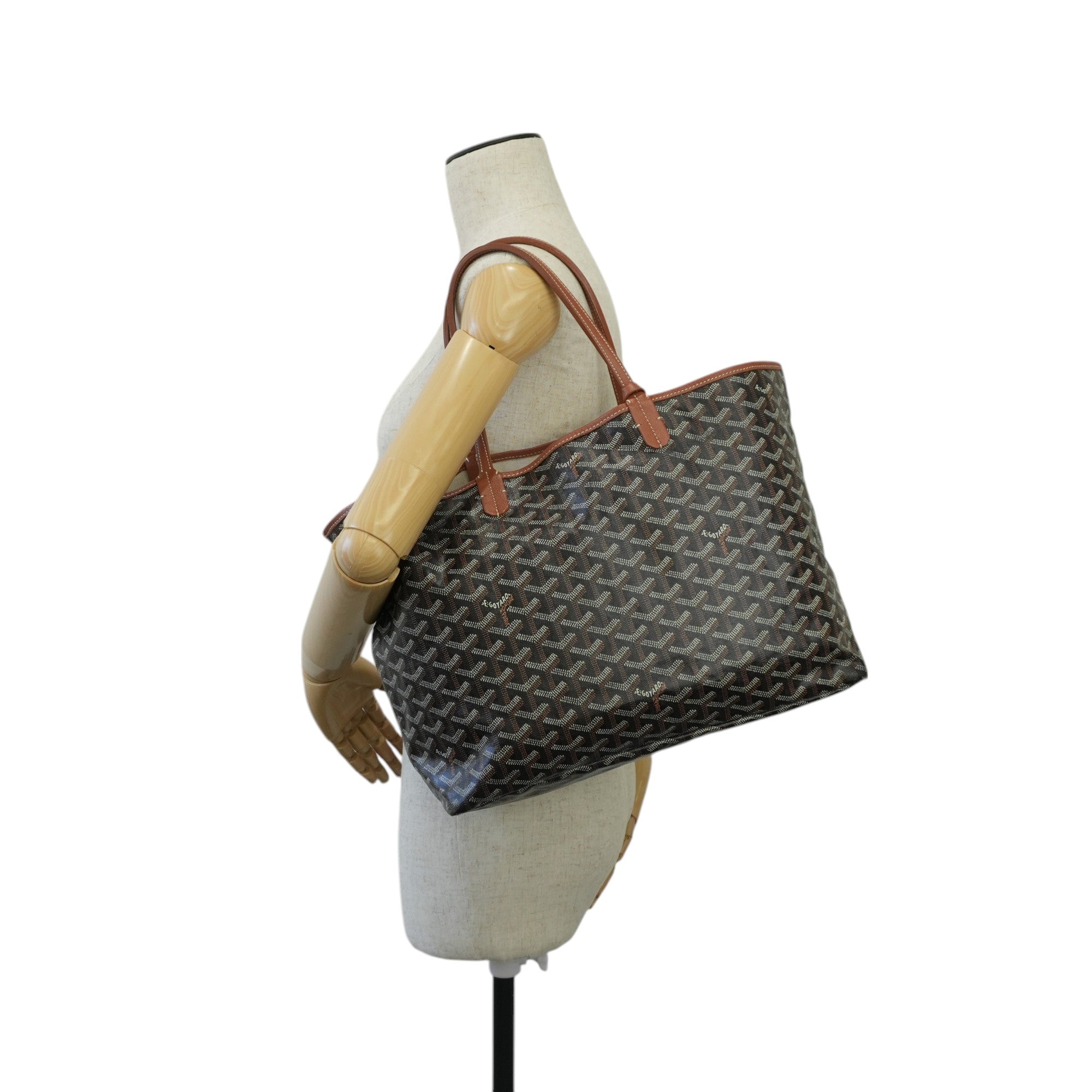 Goyard Saint Louis PM Black and Brown Canvas Used