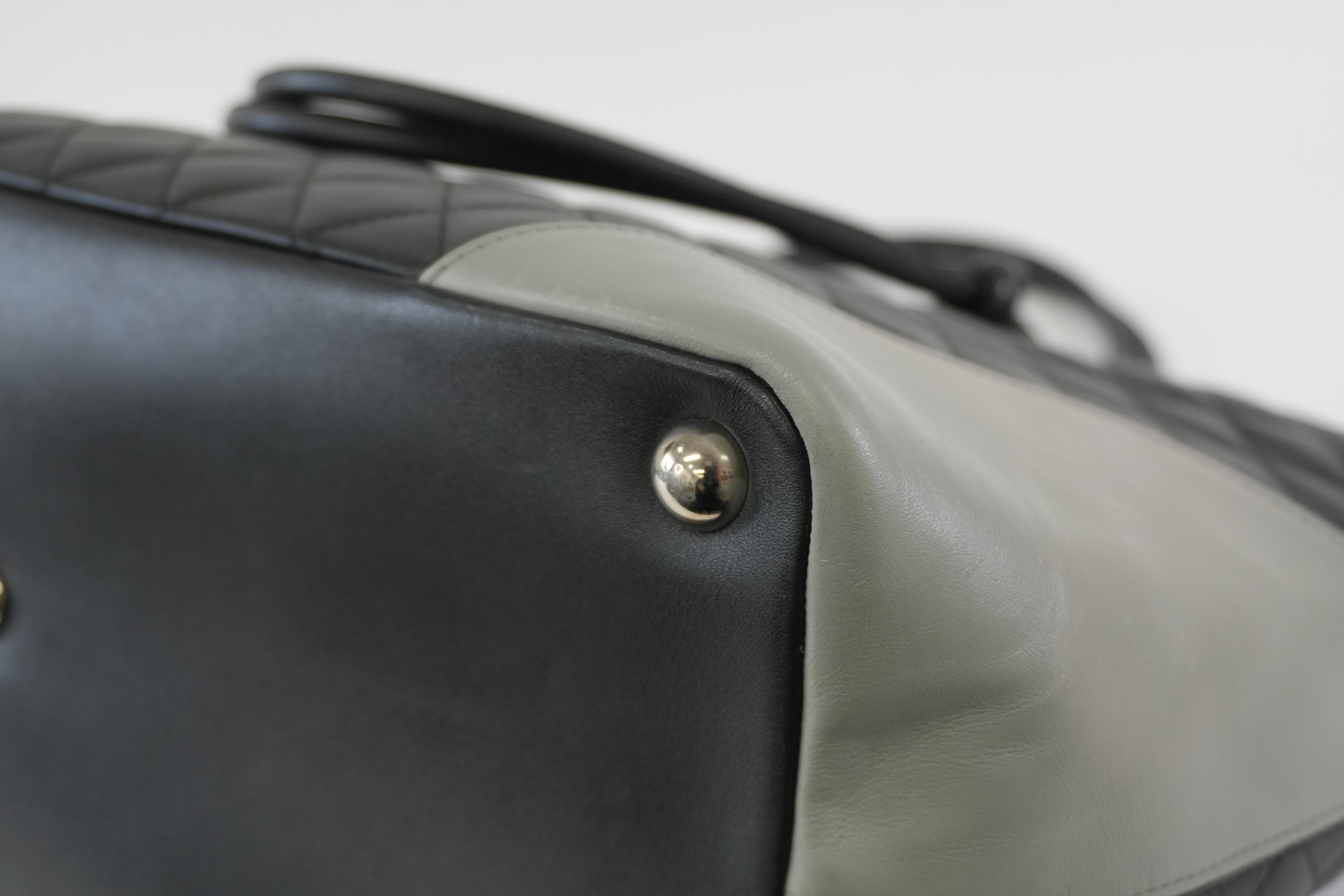 Pre-owned Chanel Cambon Tote Bag Black and Gray