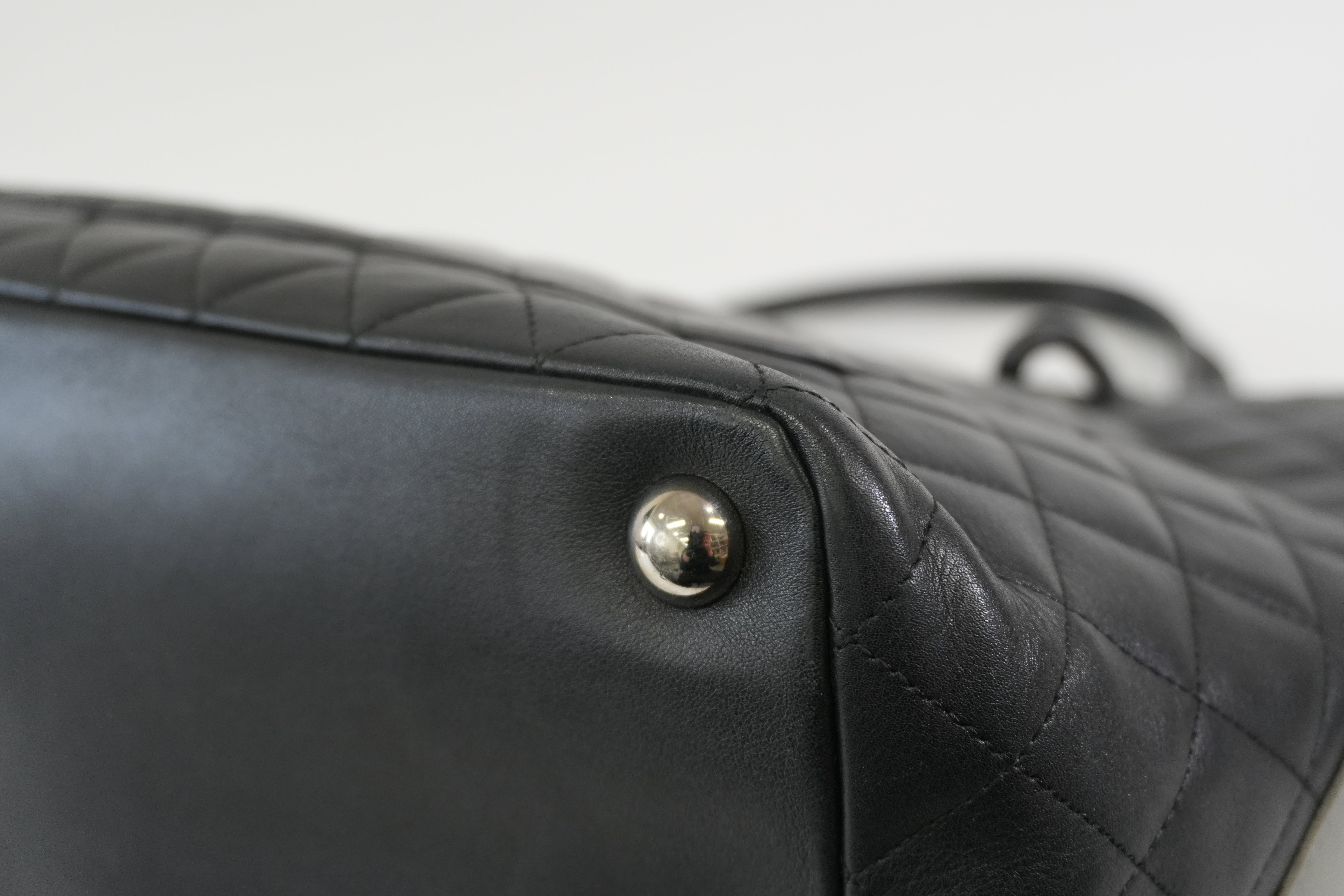 Pre-owned Chanel Cambon Tote Bag Black and Gray