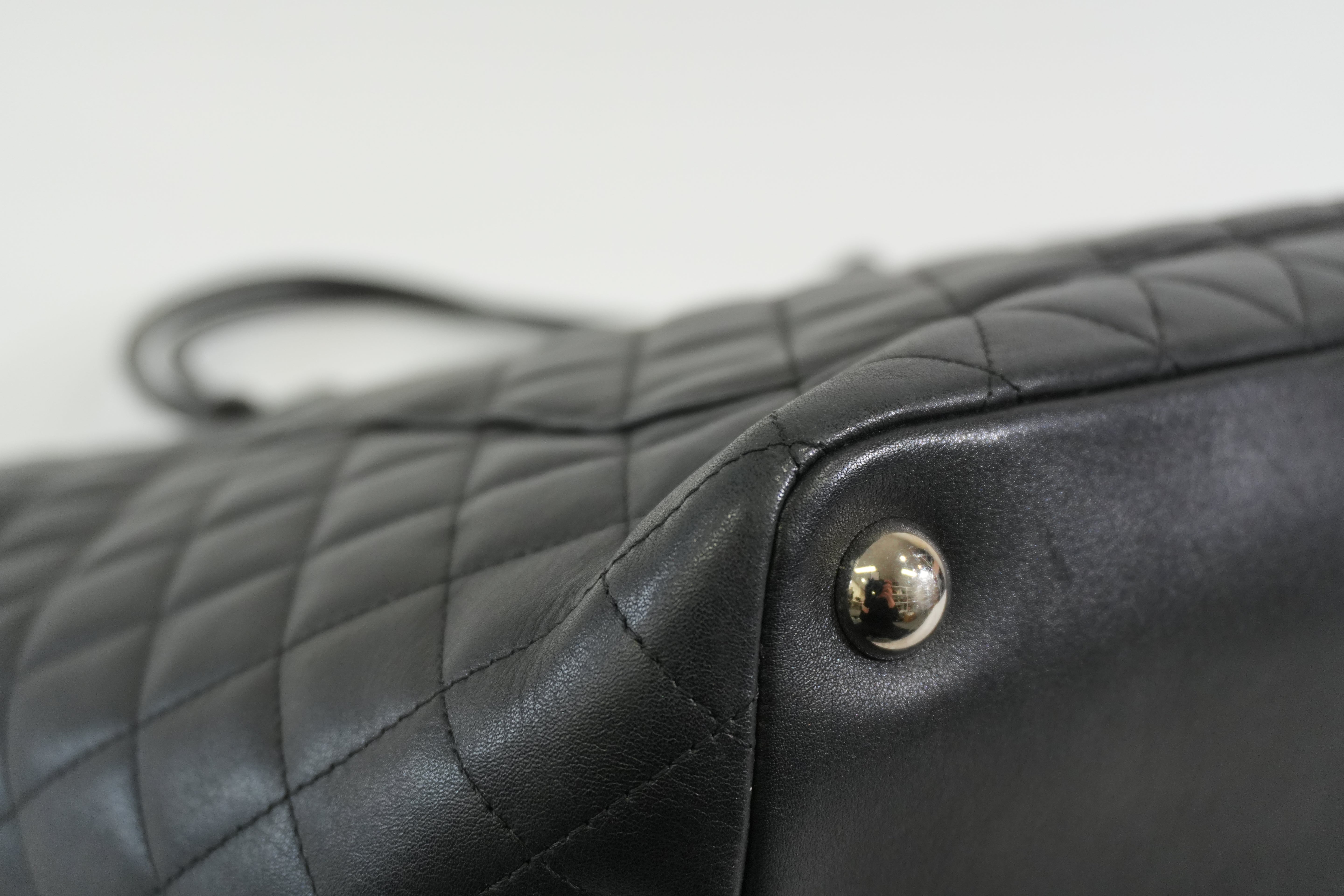 Pre-owned Chanel Cambon Tote Bag Black and Gray