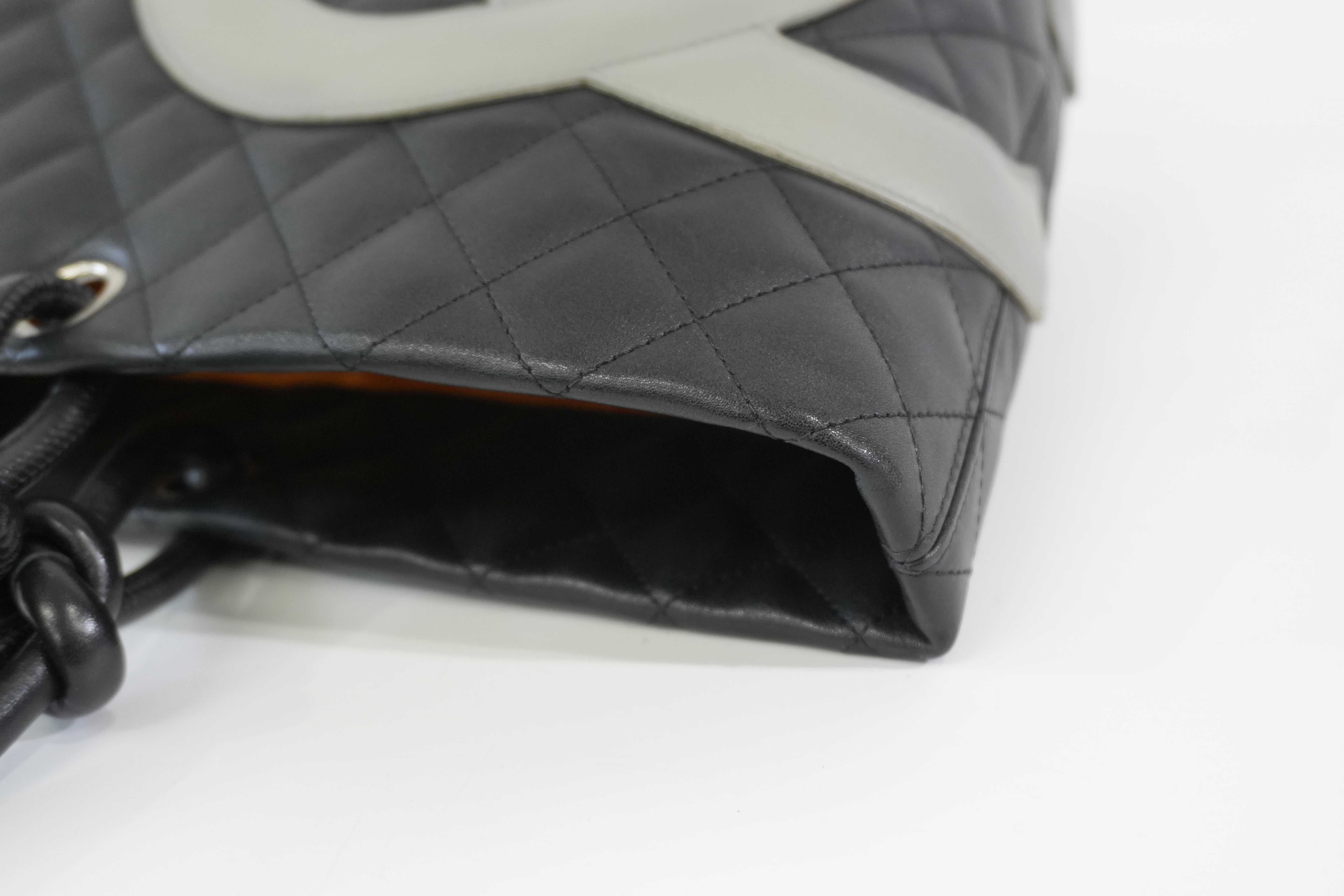 Pre-owned Chanel Cambon Tote Bag Black and Gray