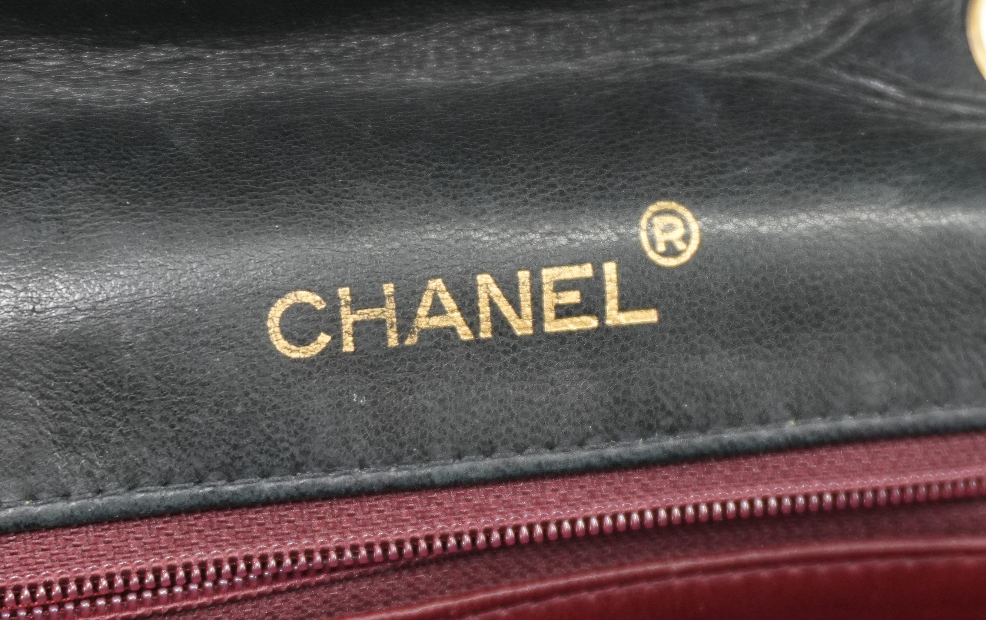 Chanel Diana 22 Chain Shoulder Black Lamb Skin Used