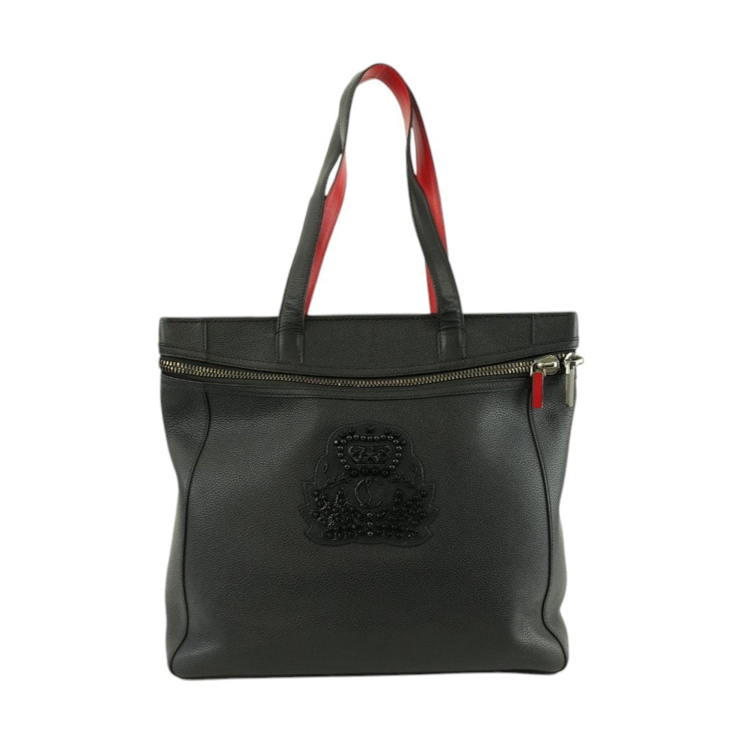 Christian Louboutin Cabado Tote Bag Black Leather Used