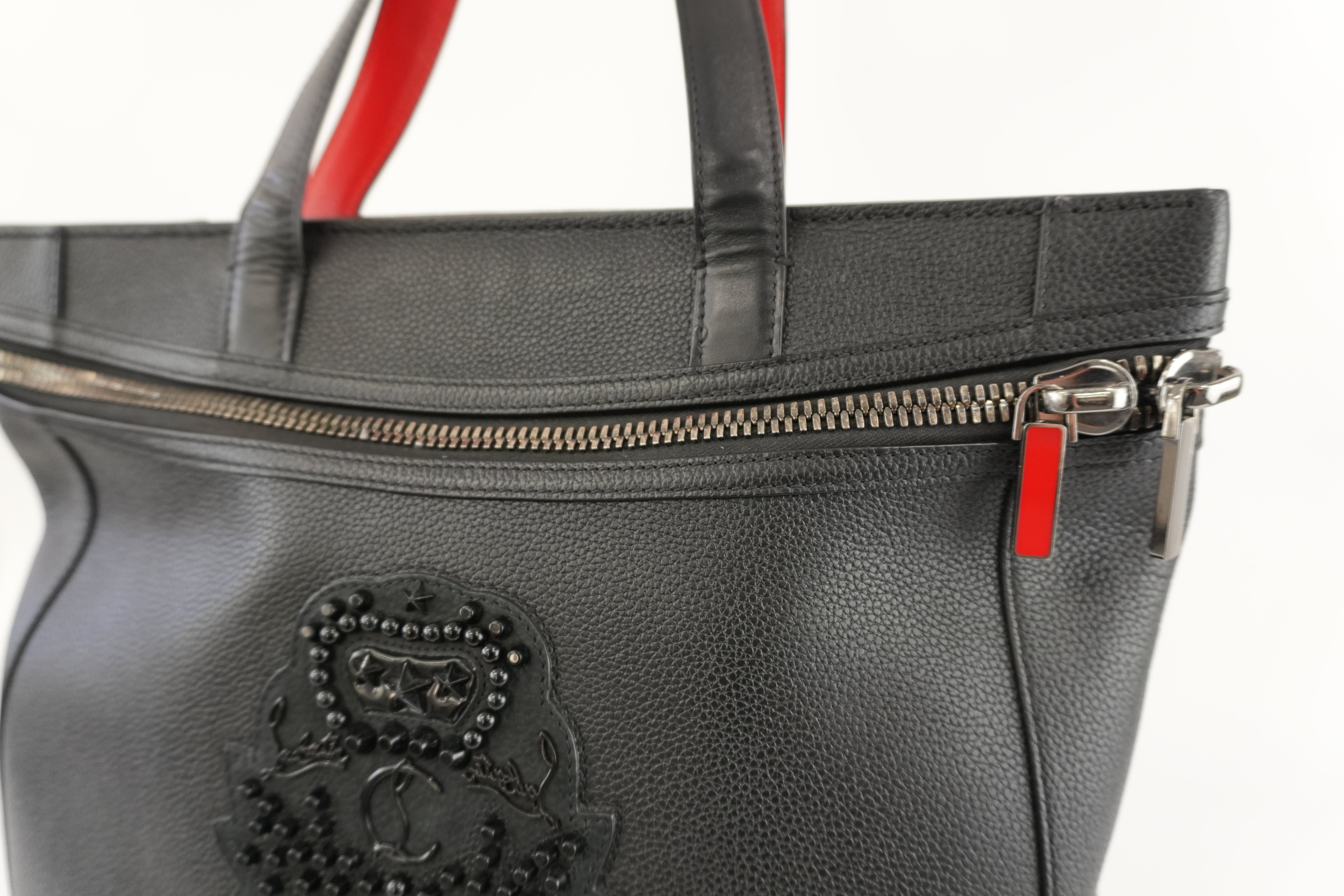 Christian Louboutin Cabado Tote Bag Black Leather Used