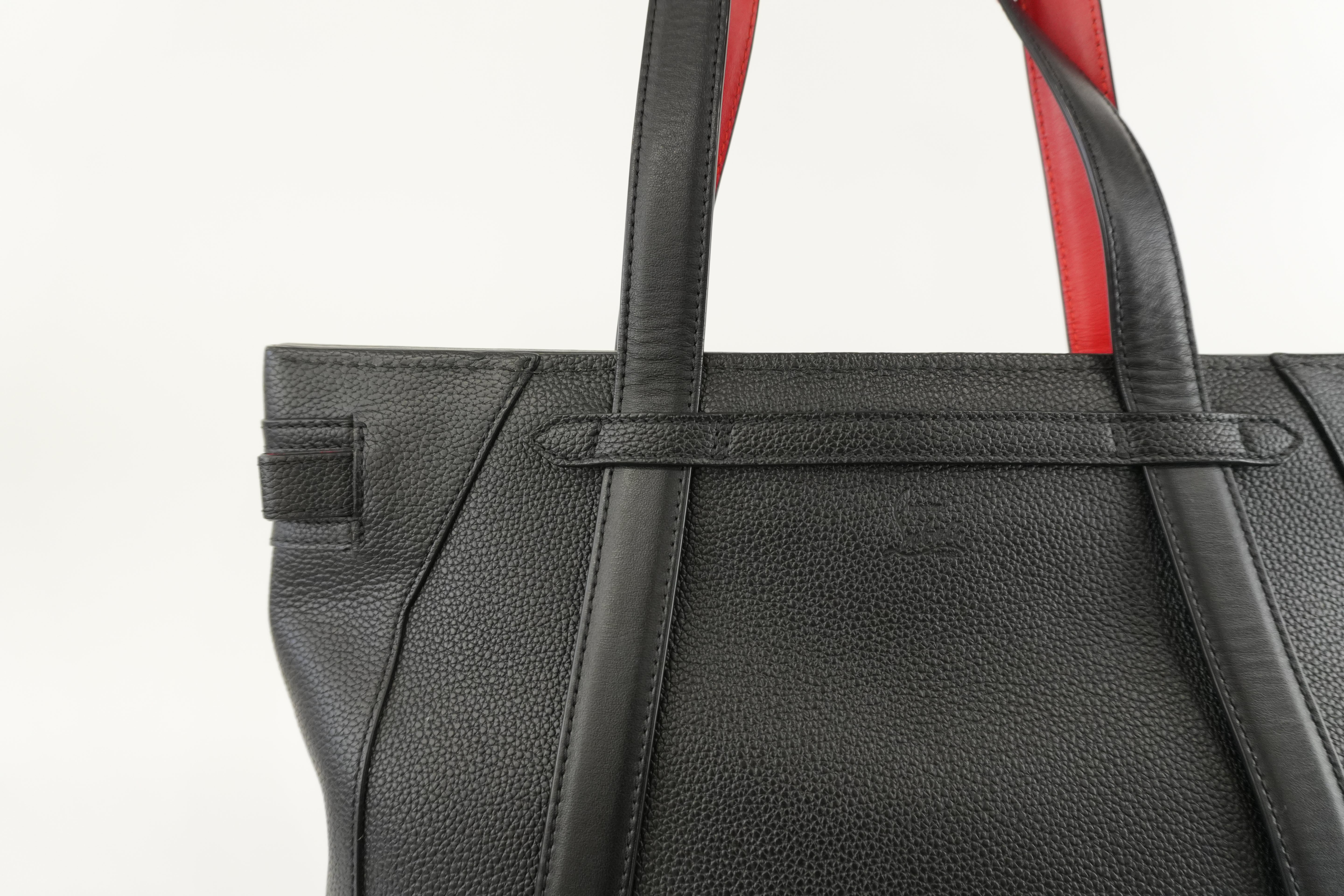 Christian Louboutin Cabado Tote Bag Black Leather Used