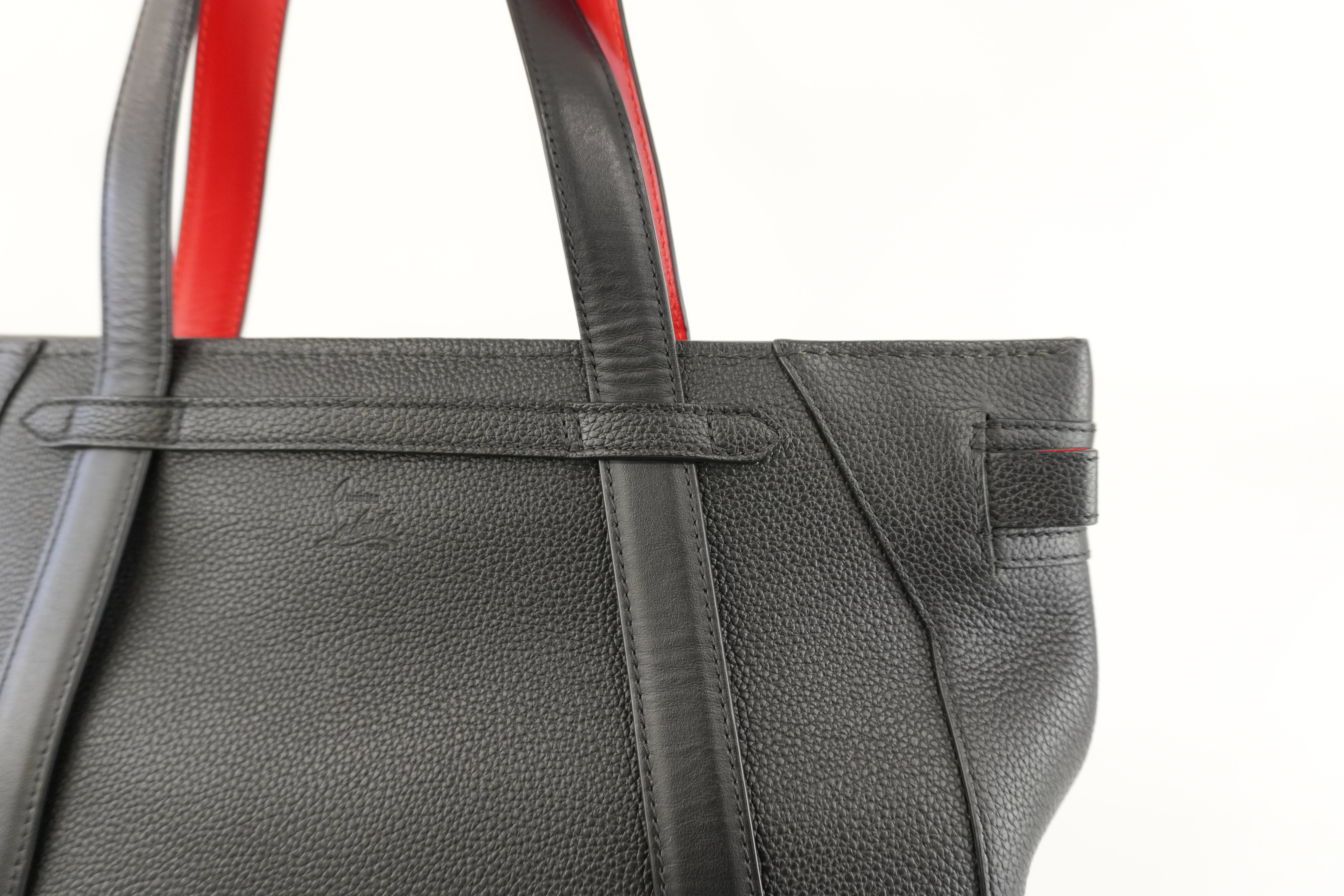 Christian Louboutin Cabado Tote Bag Black Leather Used