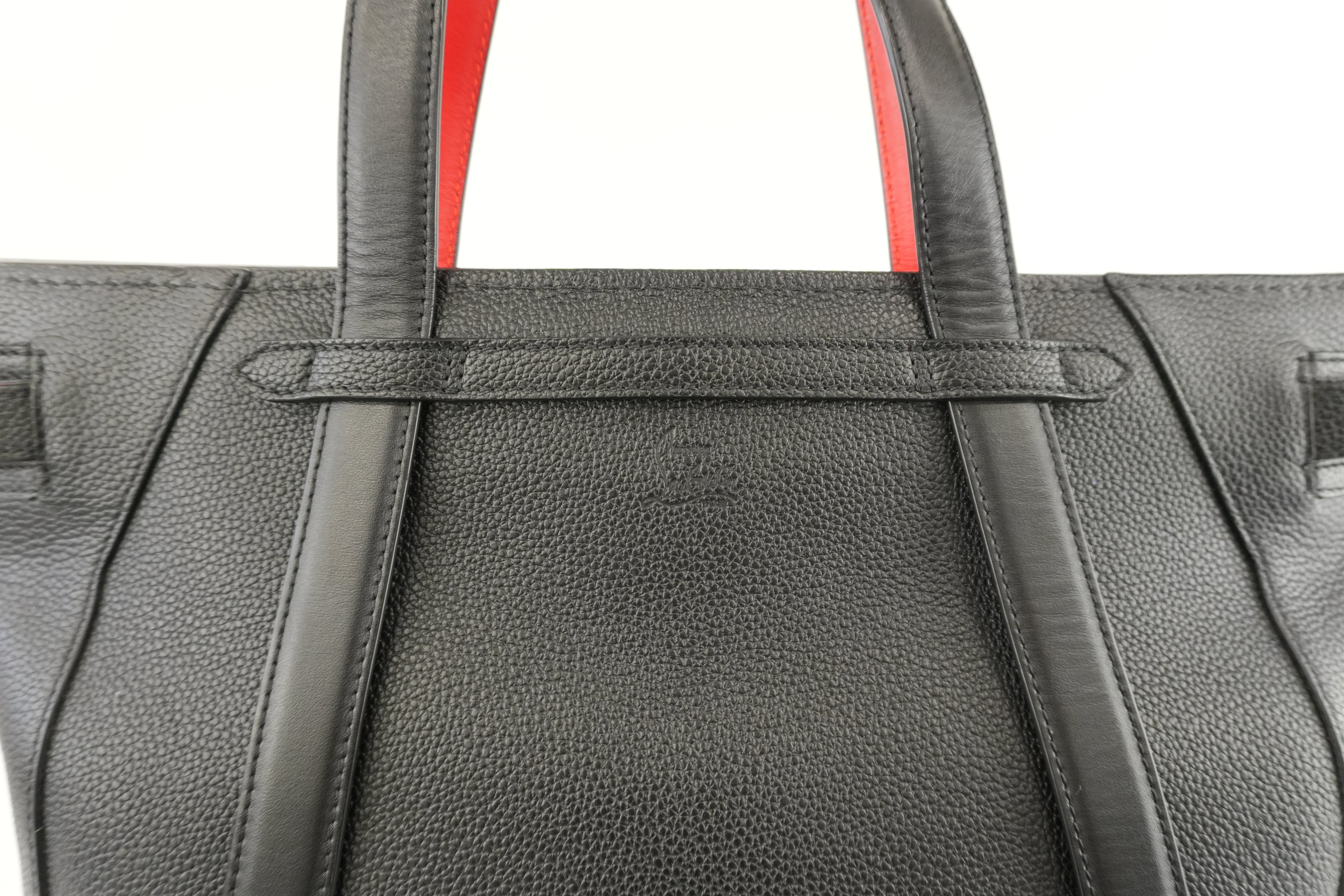 Christian Louboutin Cabado Tote Bag Black Leather Used