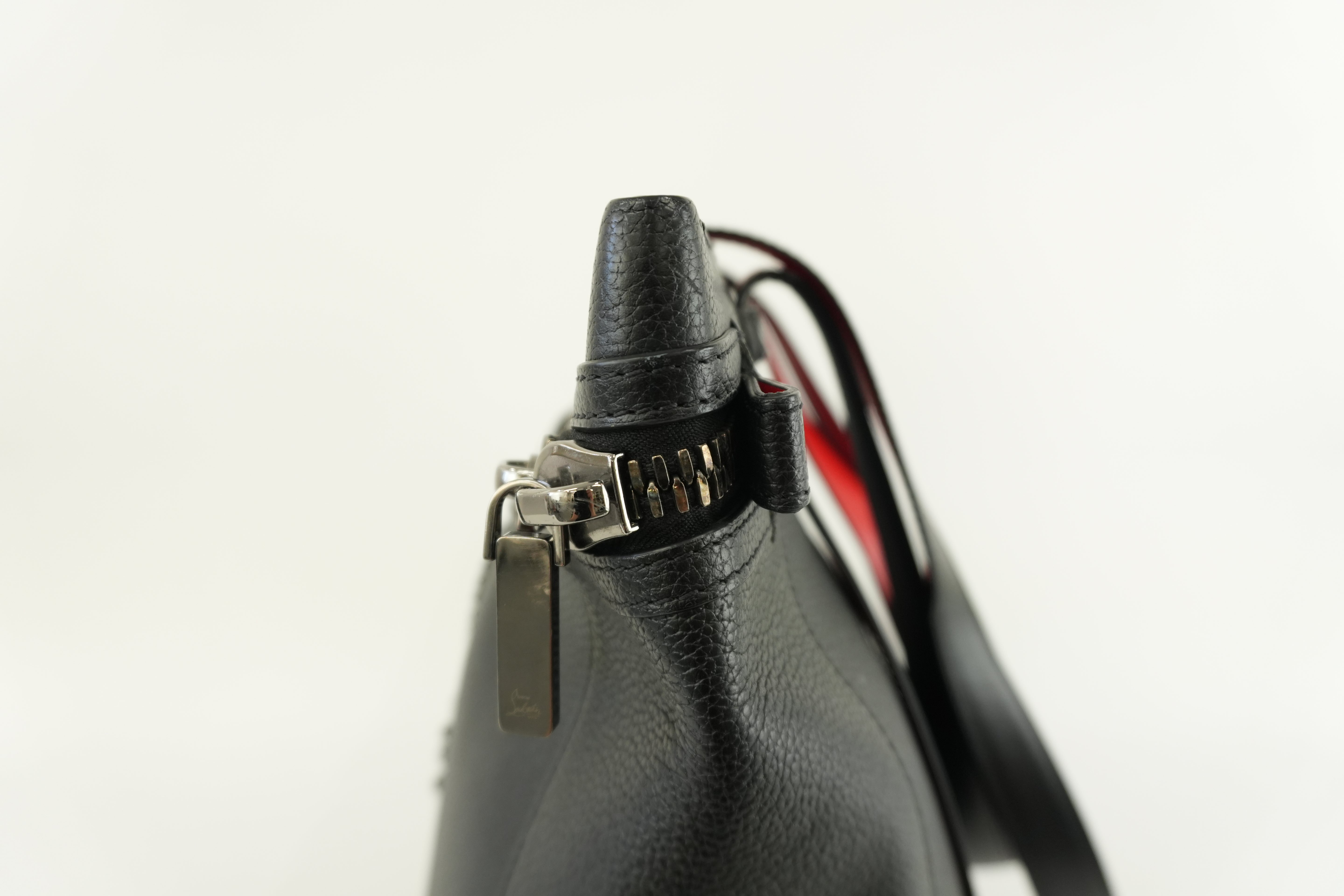 Christian Louboutin Cabado Tote Bag Black Leather Used