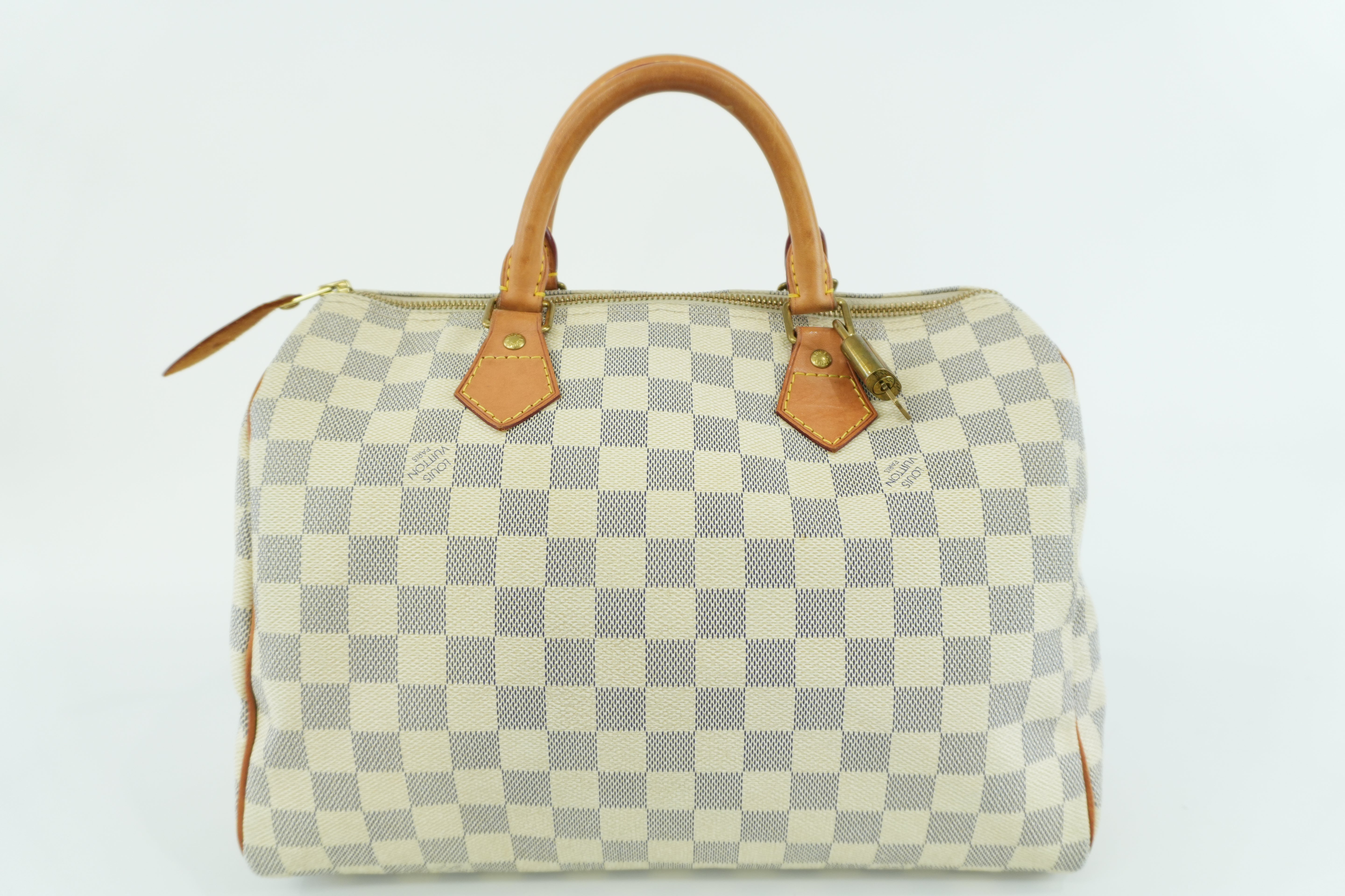 Louis Vuitton Damier Azur Speedy 30 Handbag Used