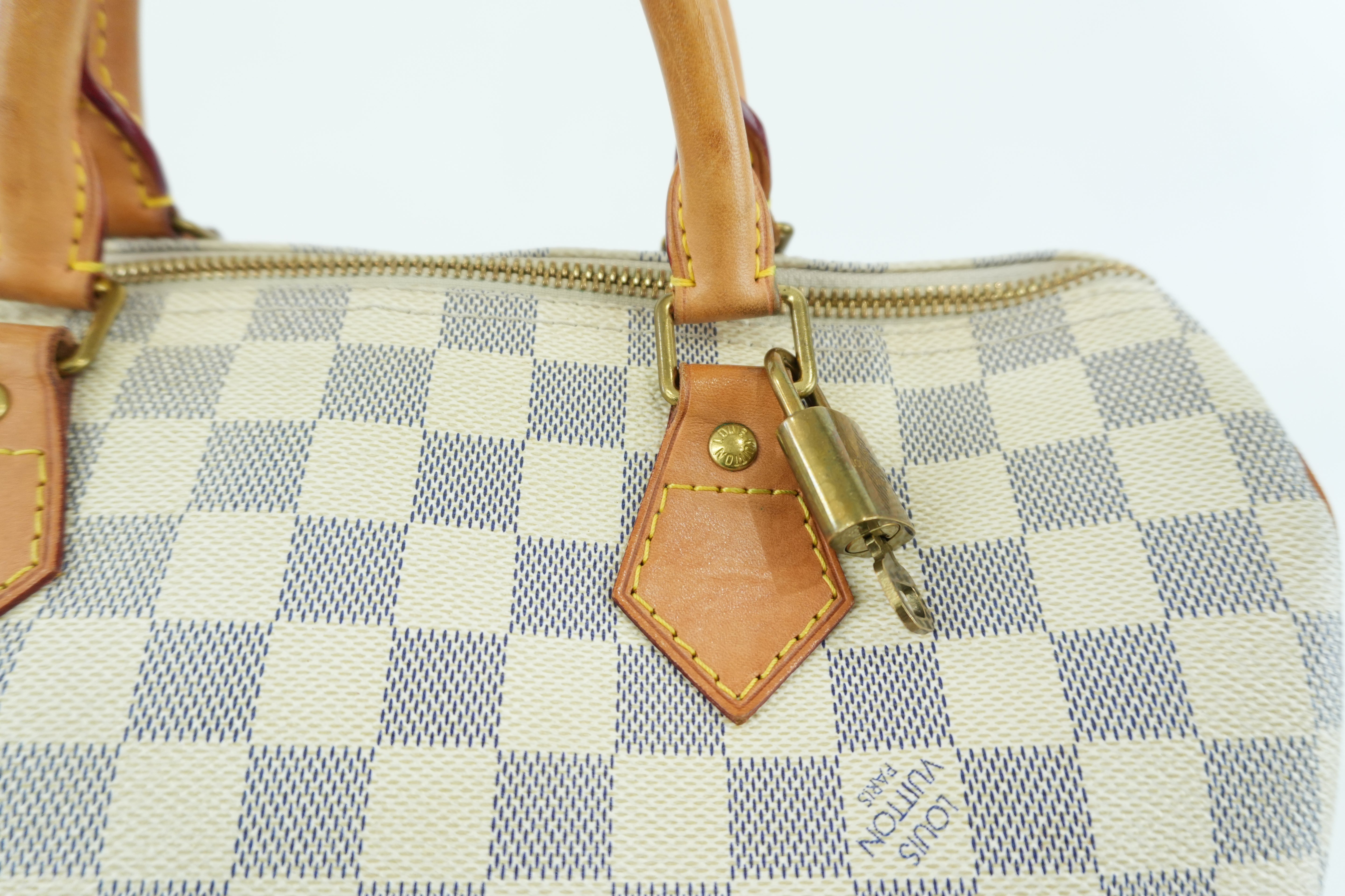 Louis Vuitton Damier Azur Speedy 30 Handbag Used