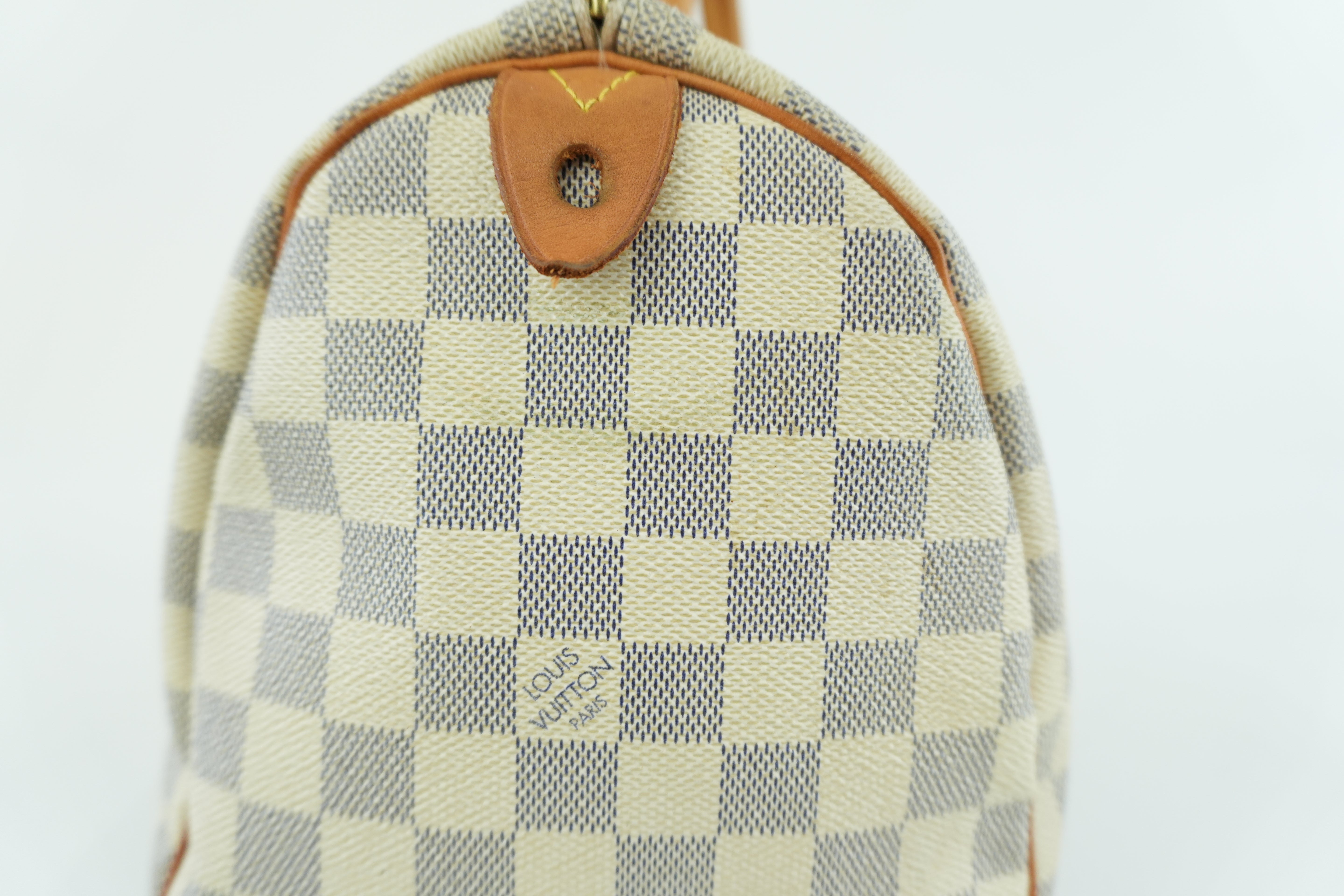 Louis Vuitton Damier Azur Speedy 30 Handbag Used