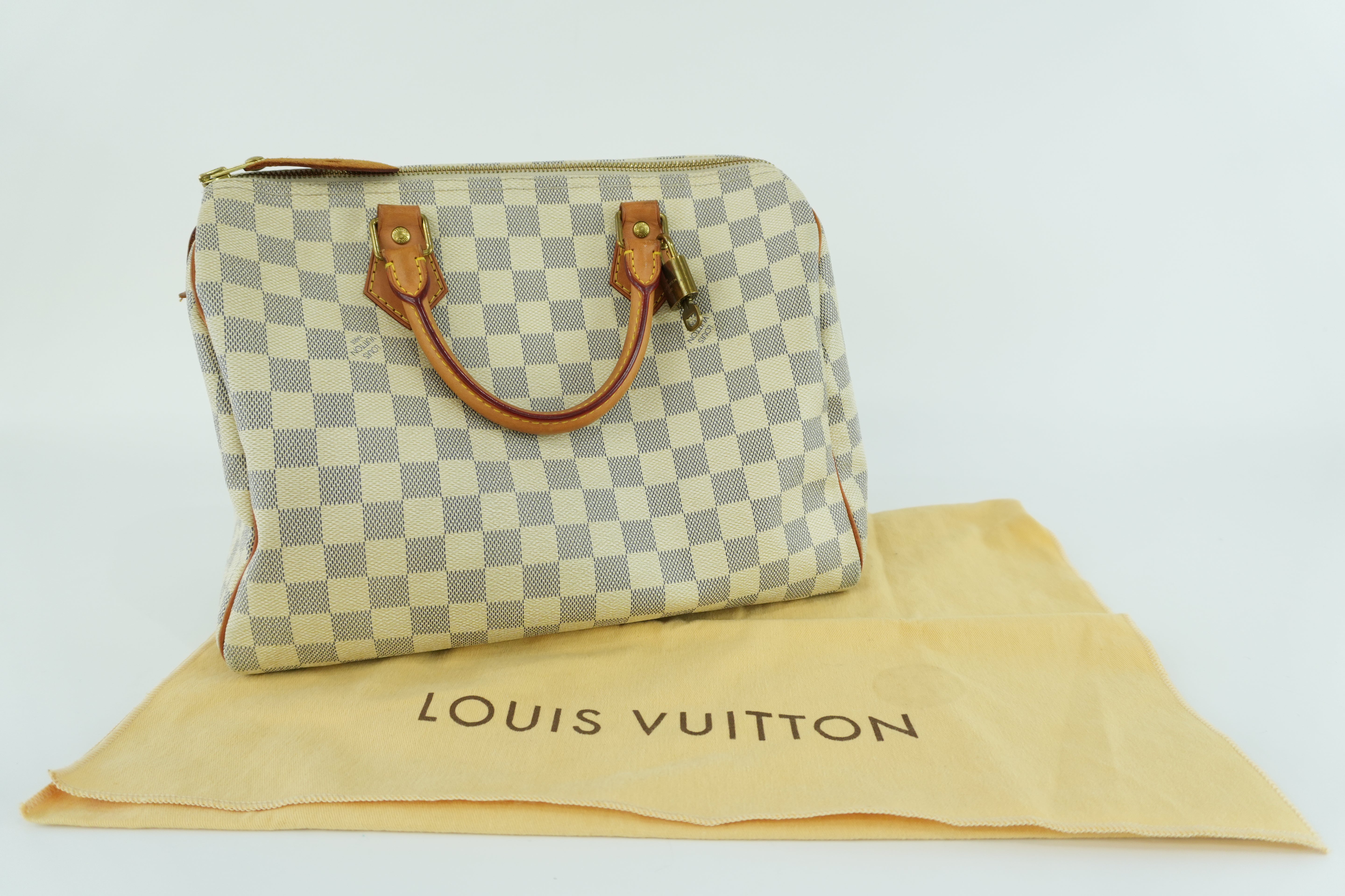 Louis Vuitton Damier Azur Speedy 30 Handbag Used