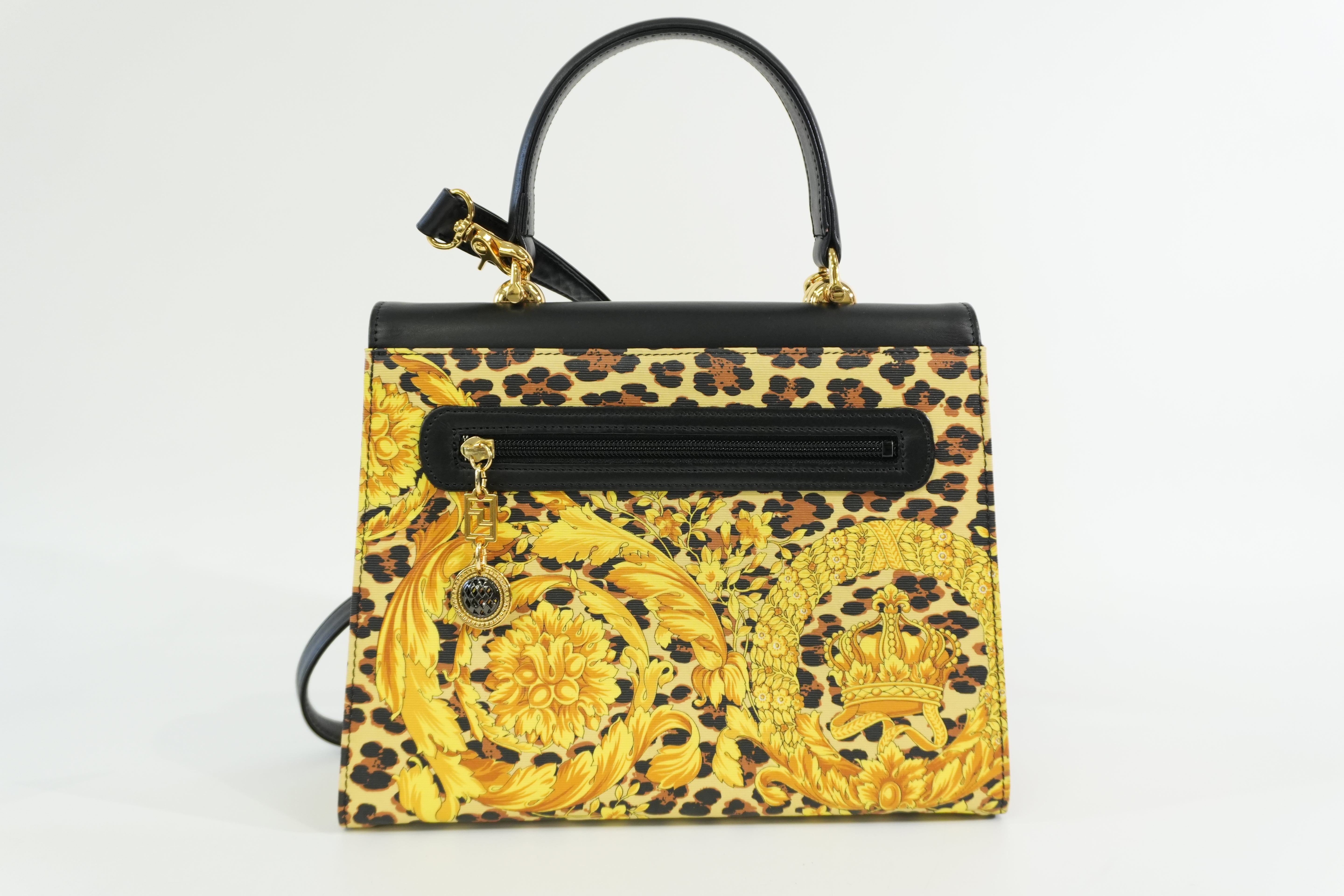 Pre-owned Versace Two Way Shoulder Bag Yellow