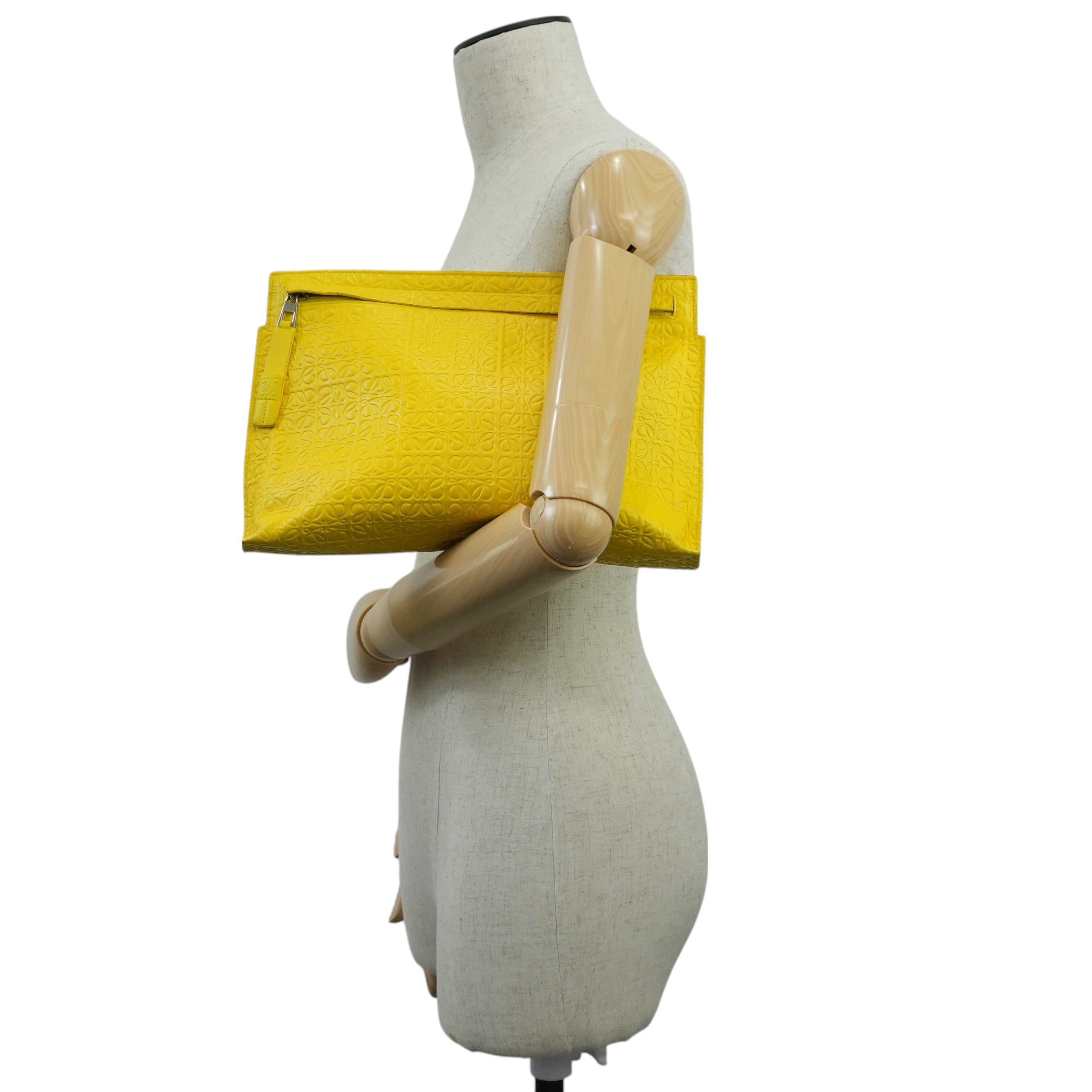 Loewe Leather Clutch Yellow Used