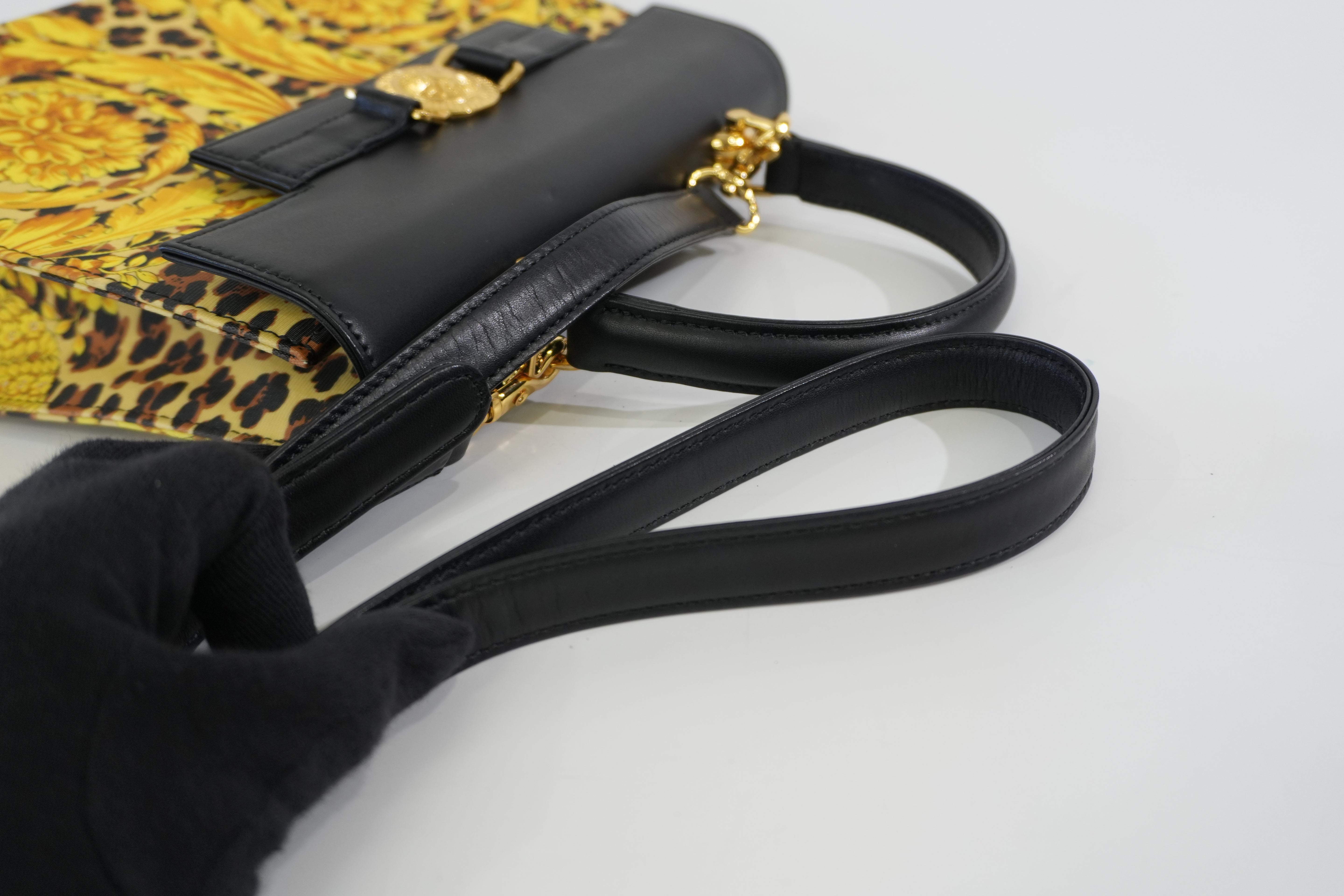 Pre-owned Versace Two Way Shoulder Bag Yellow