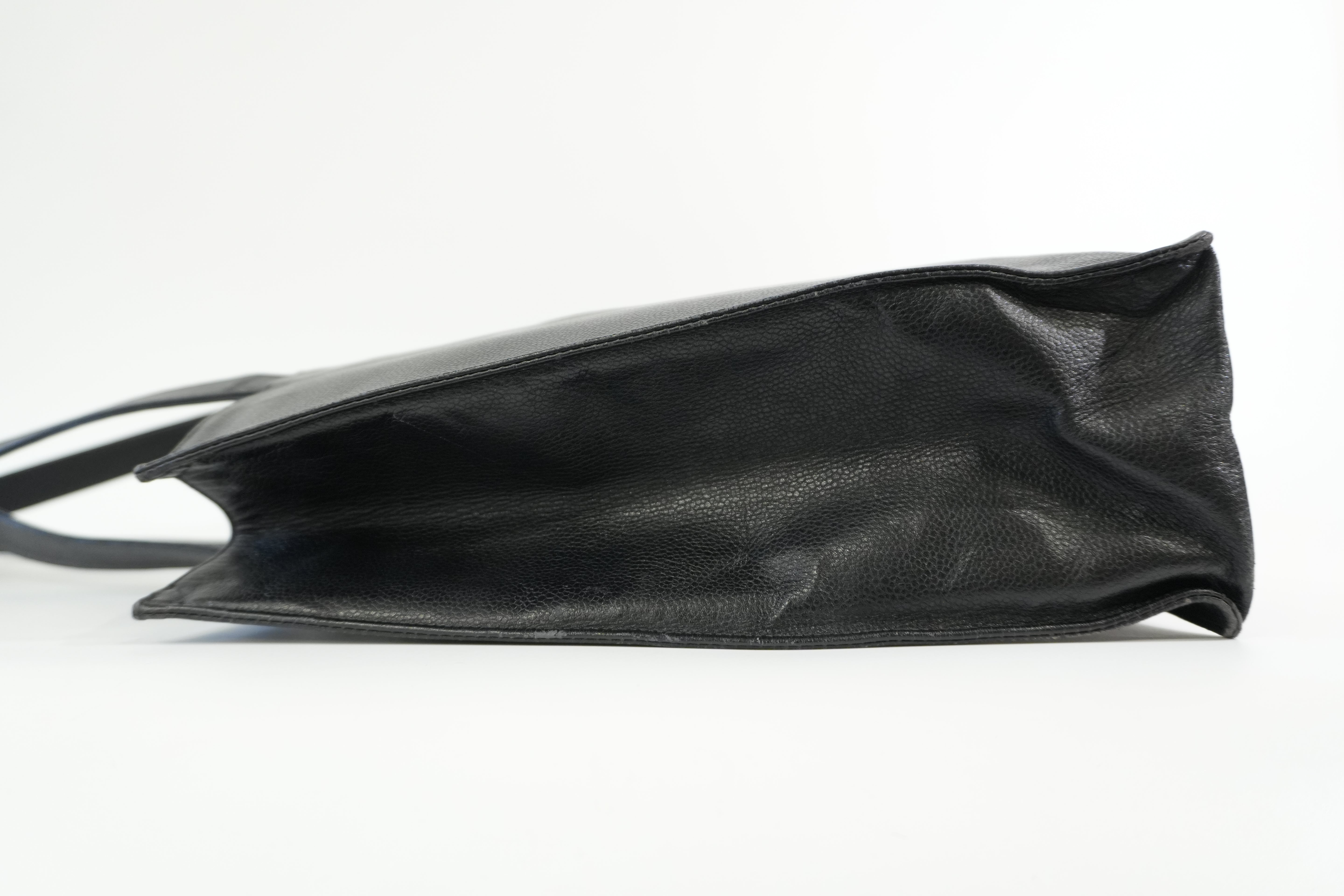 Pre-owned Chanel Caviar Skin Leather Tote Bag Black