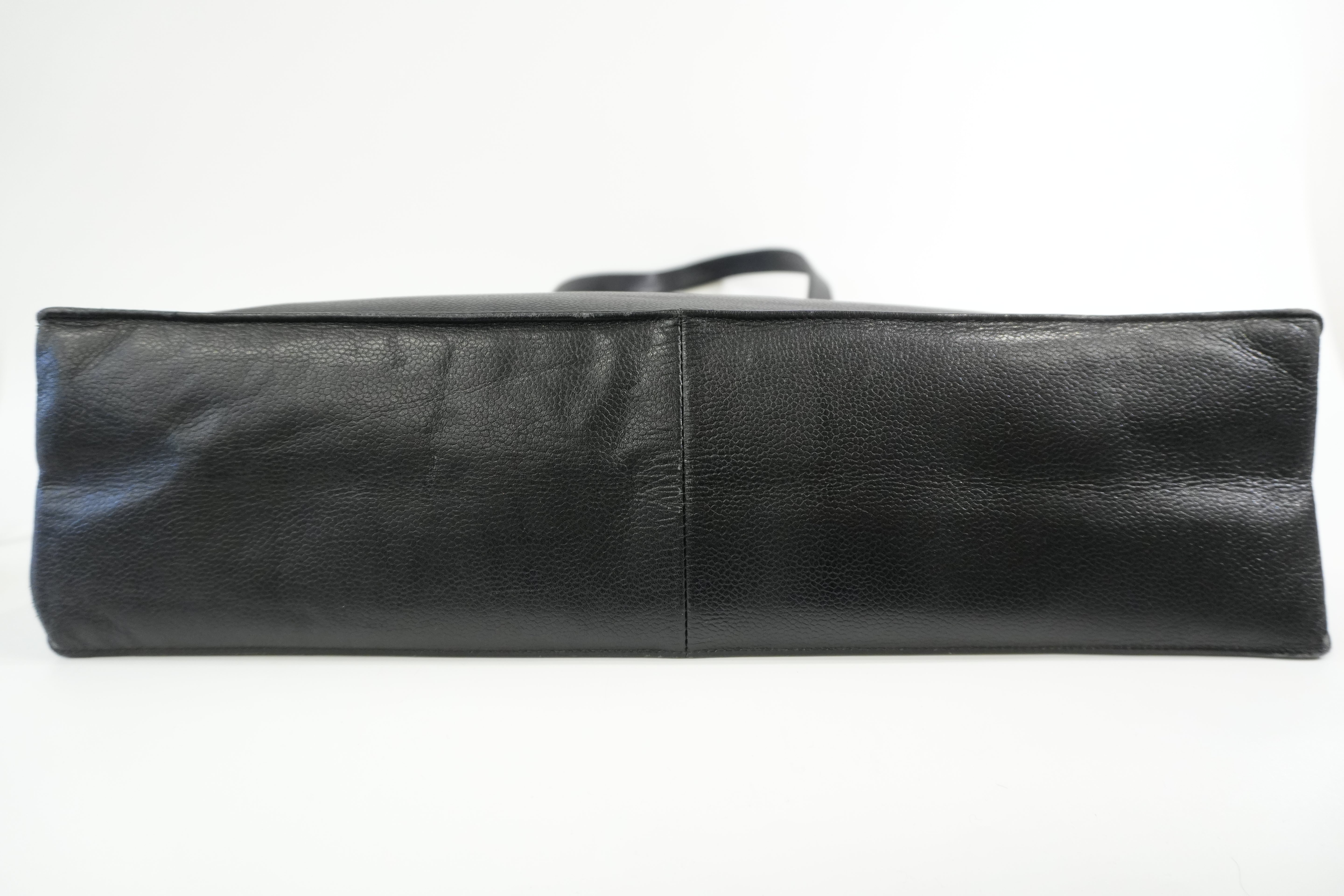 Pre-owned Chanel Caviar Skin Leather Tote Bag Black