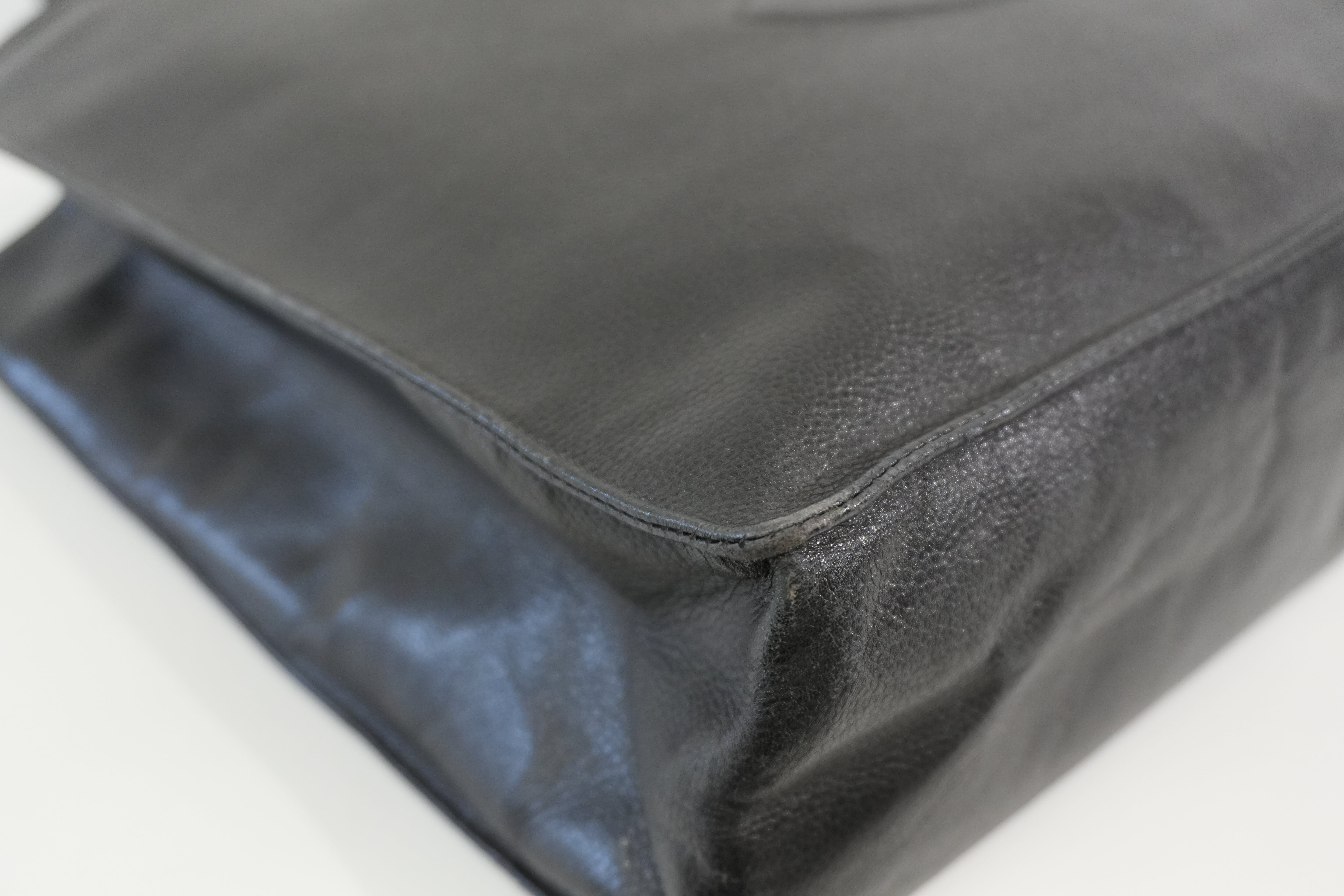 Pre-owned Chanel Caviar Skin Leather Tote Bag Black