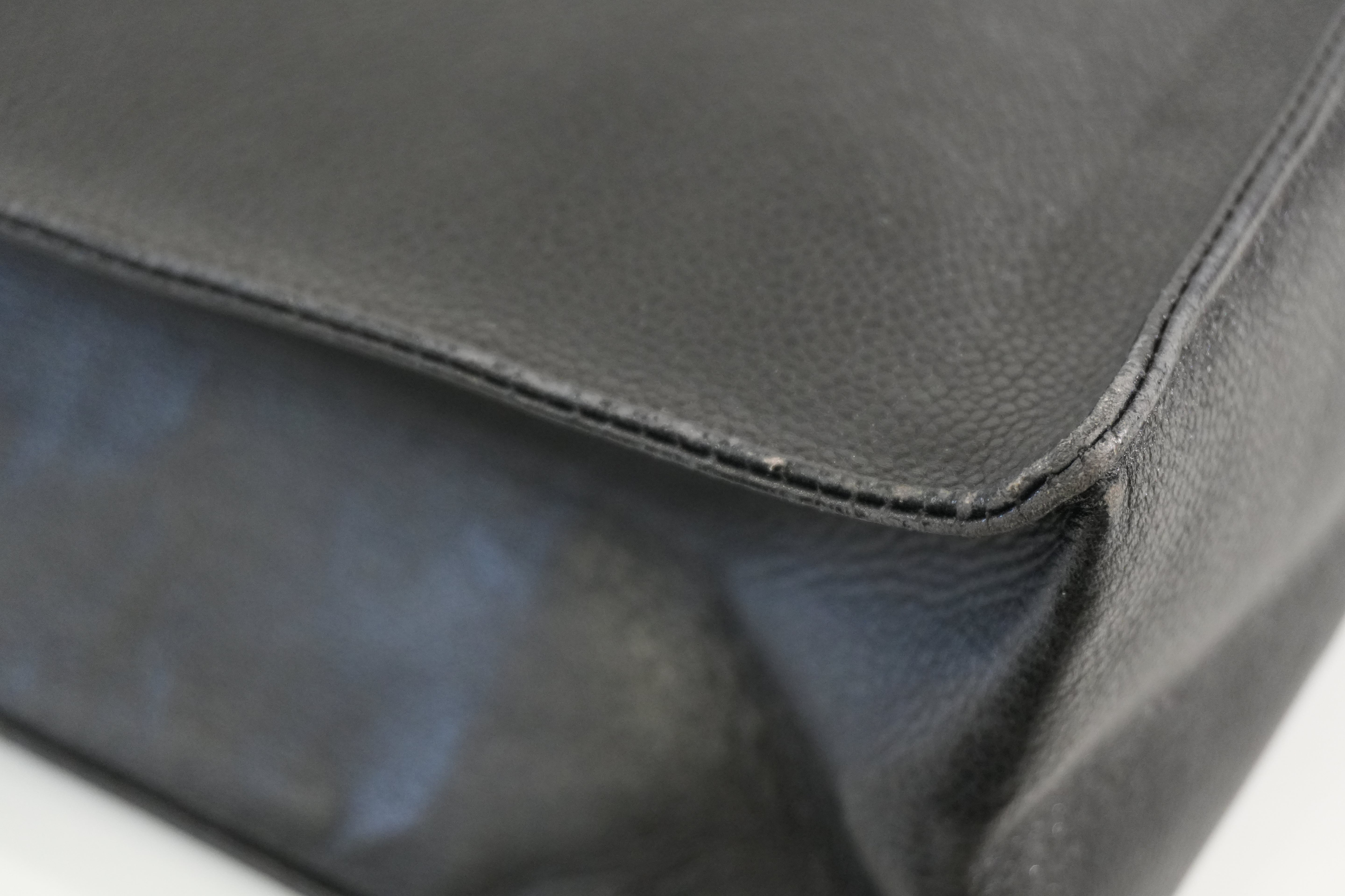 Pre-owned Chanel Caviar Skin Leather Tote Bag Black