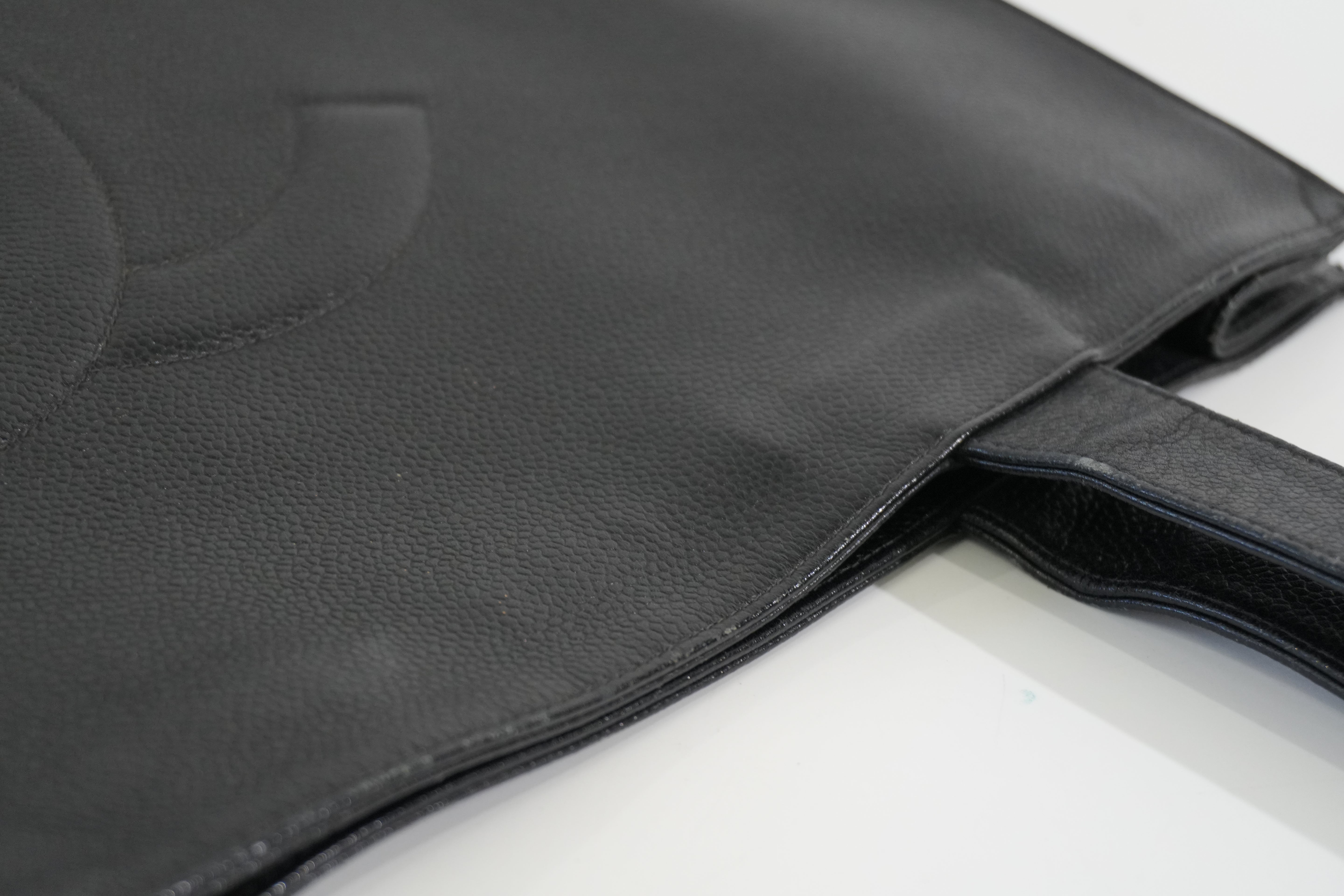 Pre-owned Chanel Caviar Skin Leather Tote Bag Black