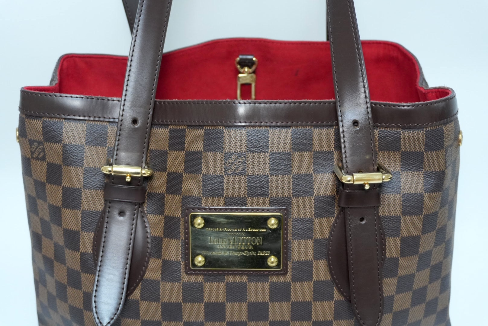 Louis Vuitton Damier Ebene Hampstead GM Shoulder Tote Bag Used