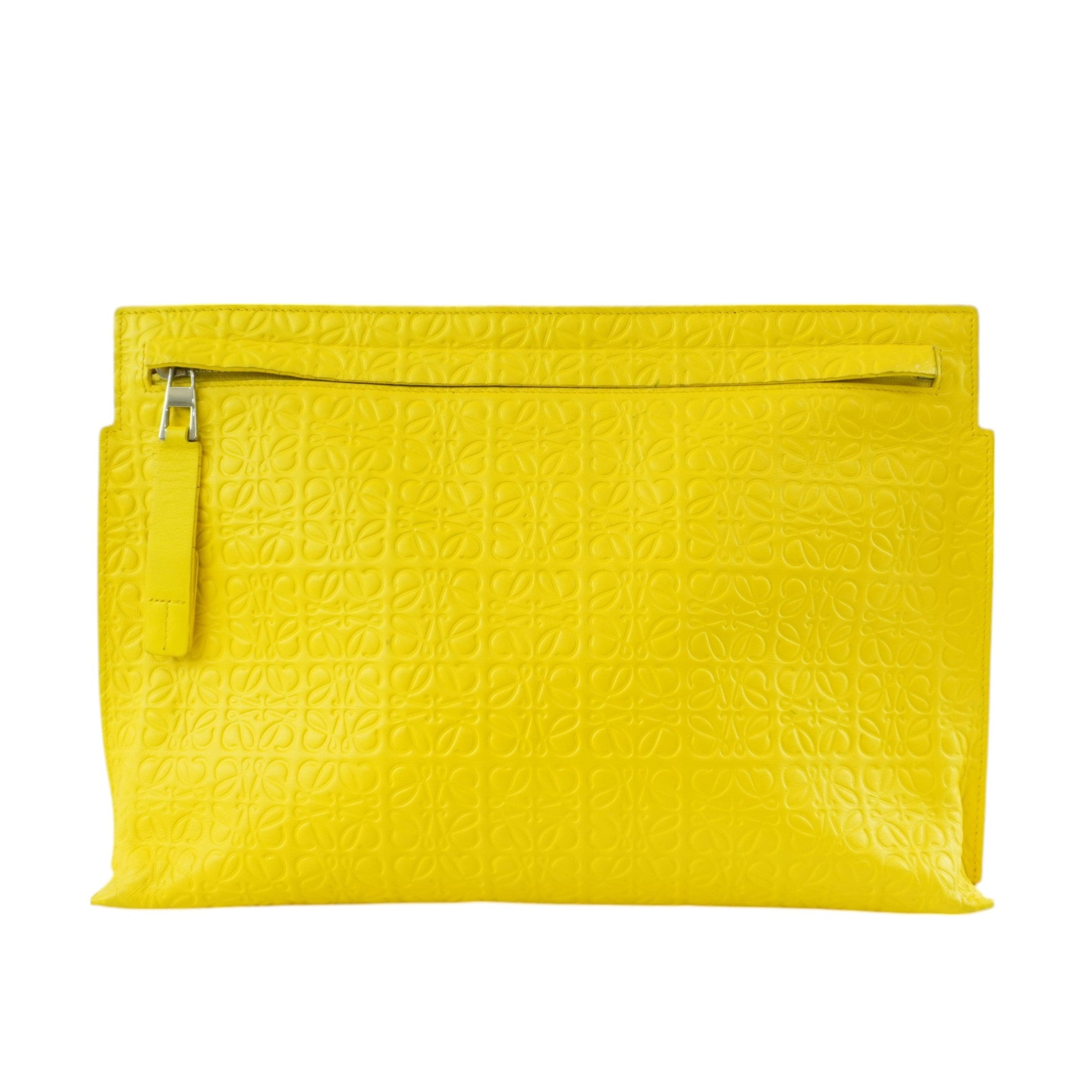 Loewe Leather Clutch Yellow Used