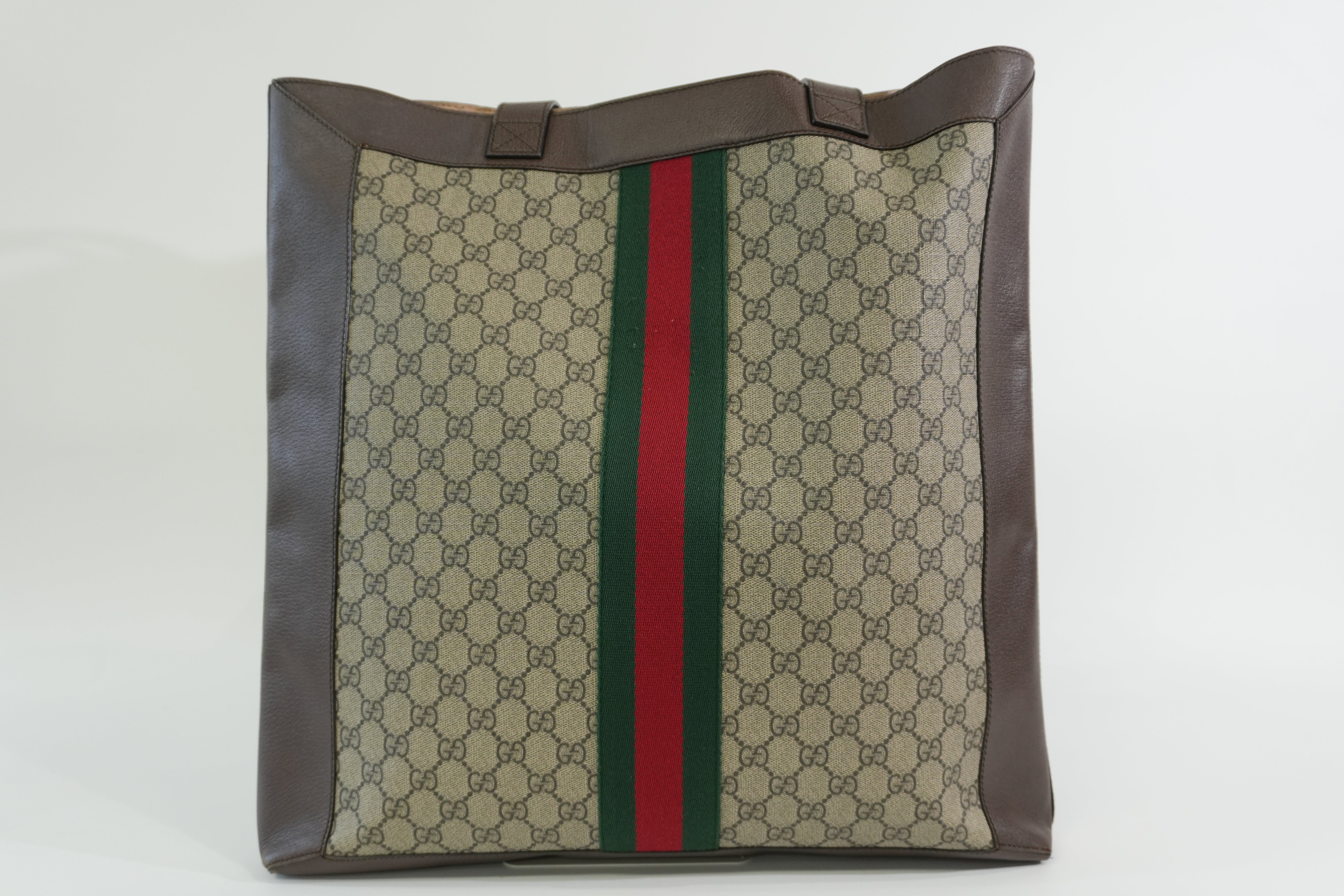 Pre-owned Gucci Ophidia Vertical Tote Bag Brown