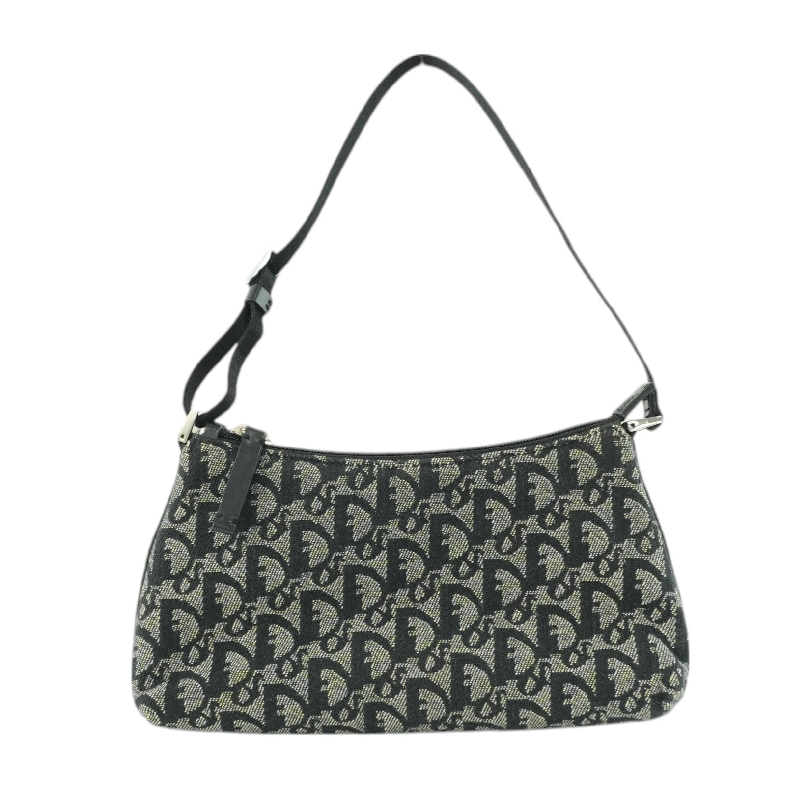 Christian Dior Canvas Trotter Handbag Black Used