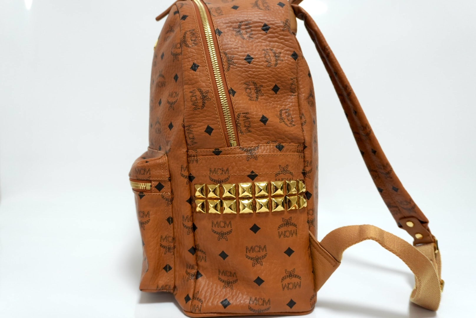 MCM Stark Side Studs Backpack in Visetos Used