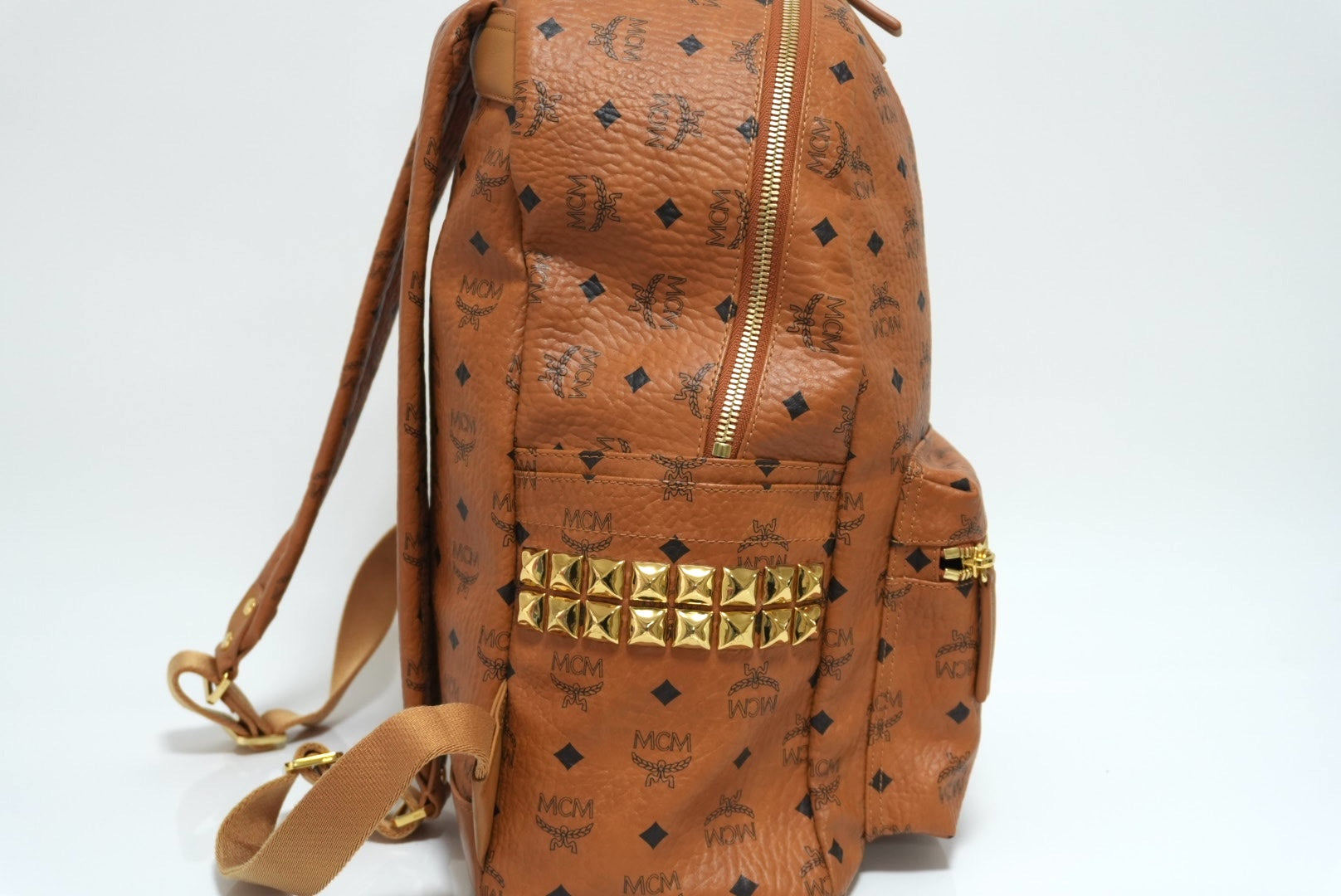 MCM Stark Side Studs Backpack in Visetos Used