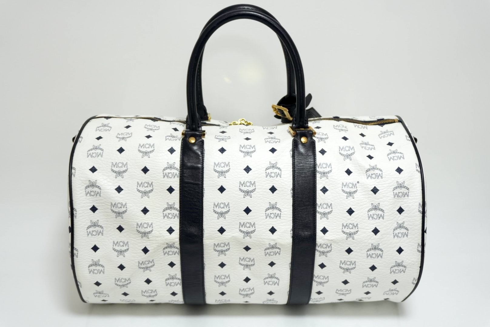 MCM Visetos Weekender Bag White Used