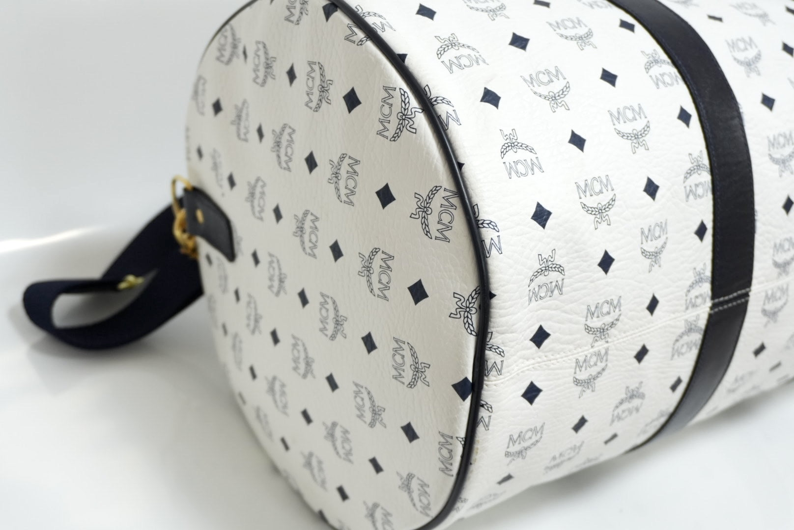 MCM Visetos Weekender Bag White Used