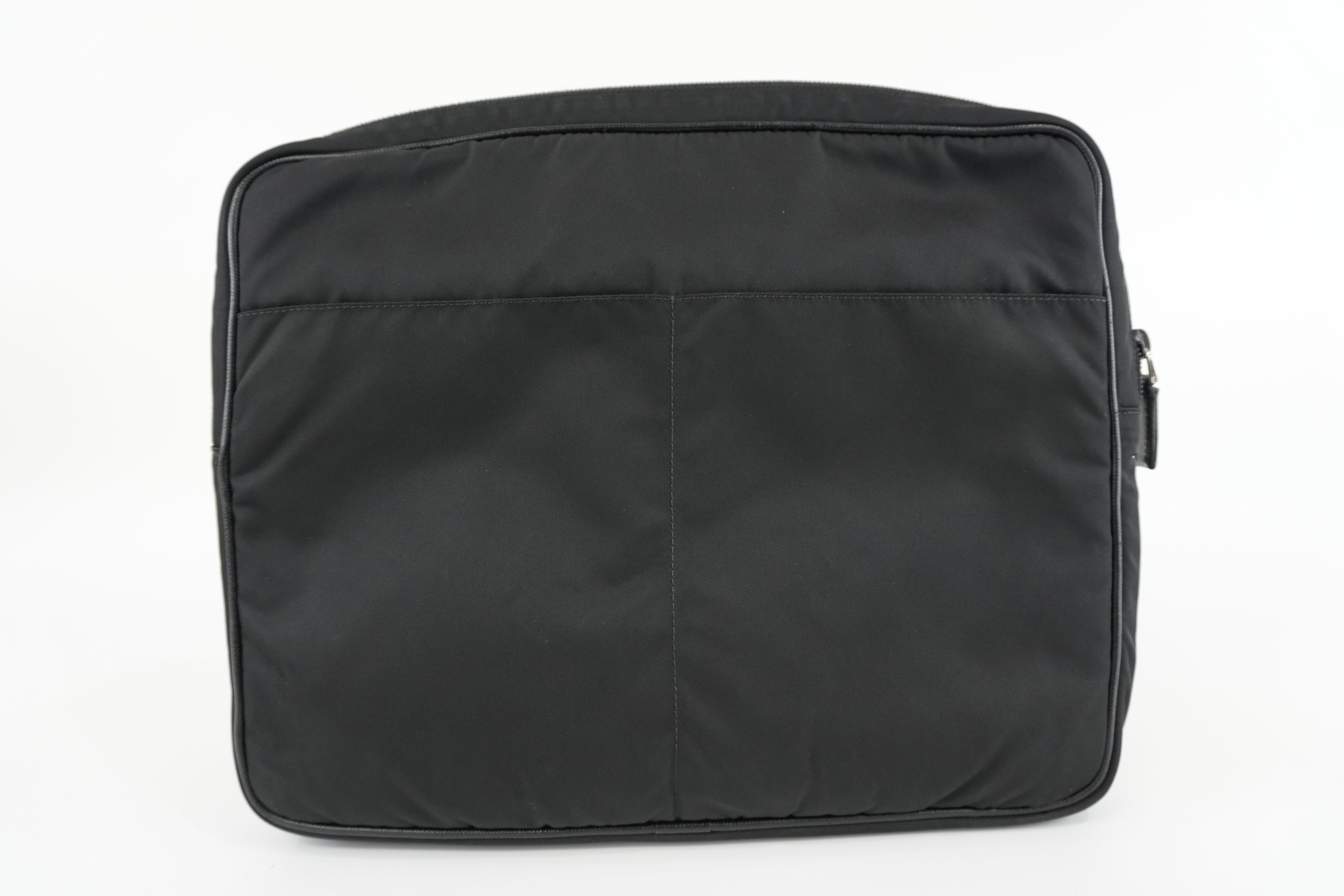 Prada Laptop Case Black Nylon Used