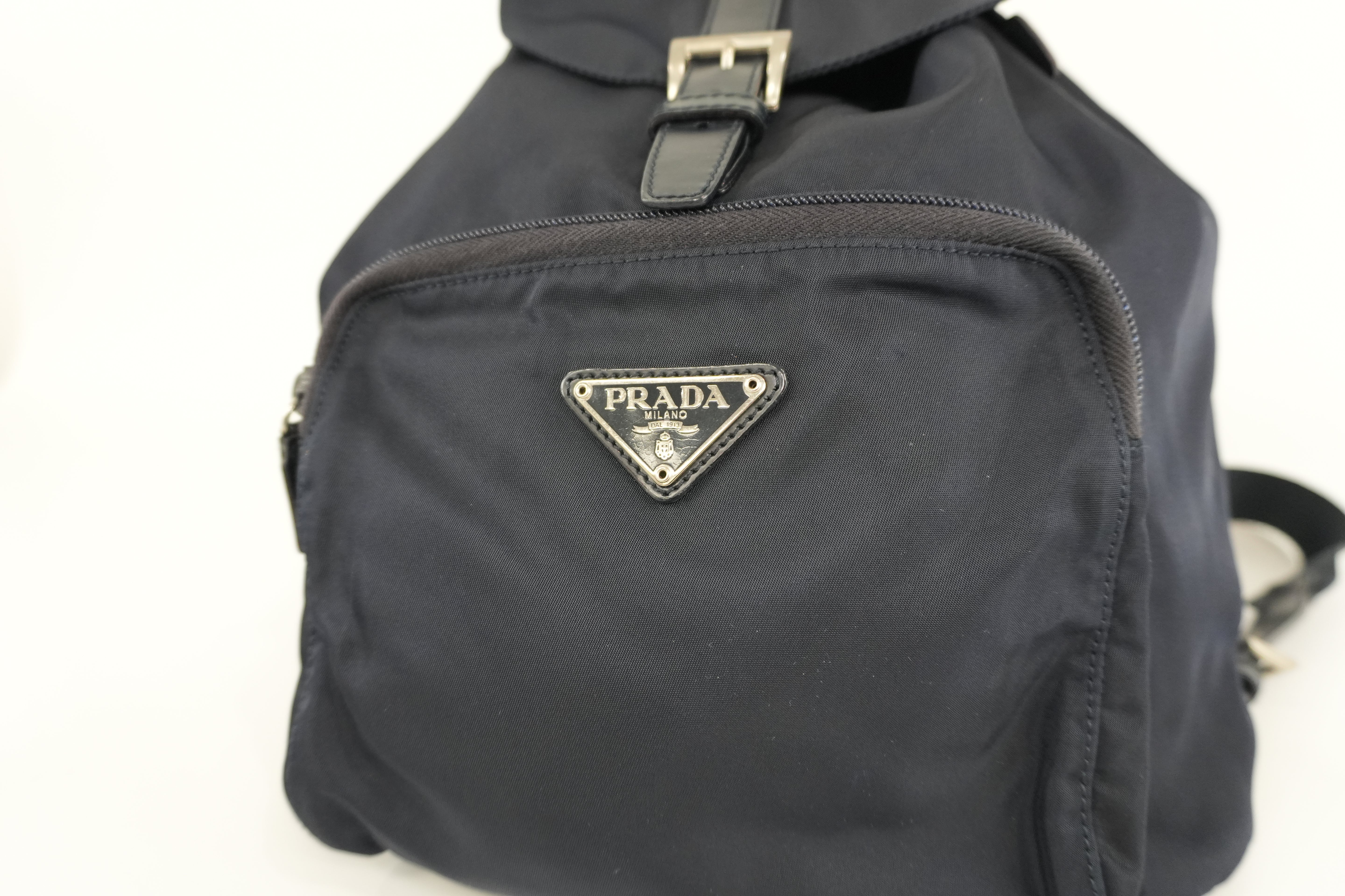 Prada Backpack Blue Nylon Used